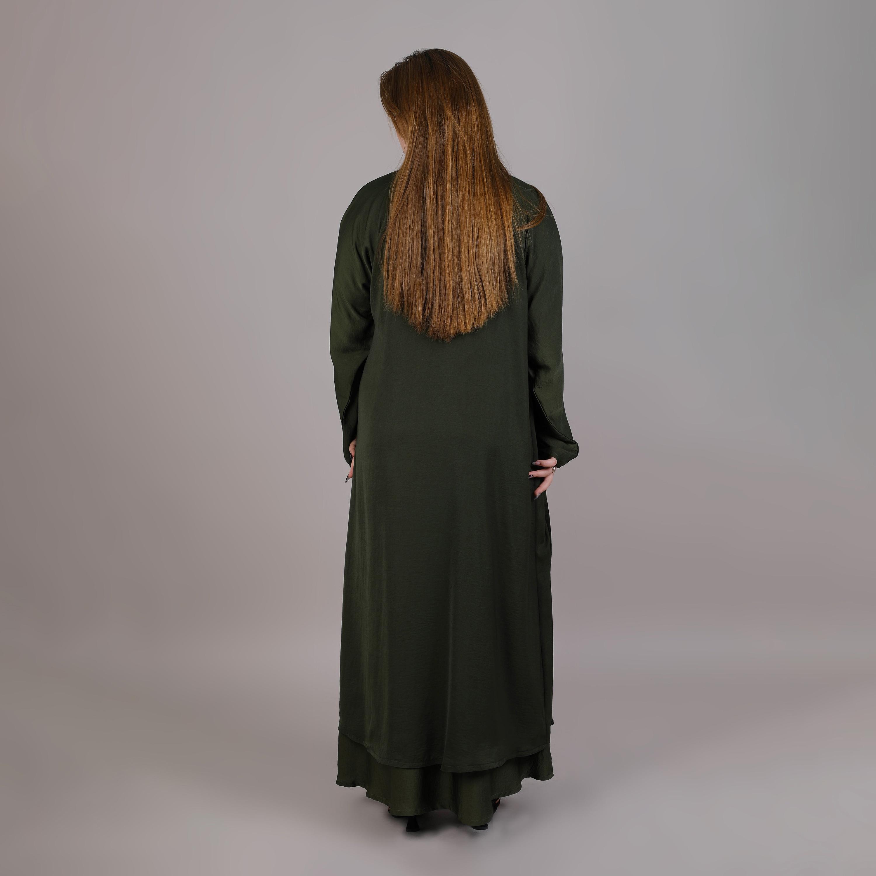 عباية نسائية مفتوحة من الأمام باللون الأخضر من إم سكوير فاشون-women-arabicclothing-abayas-image-4