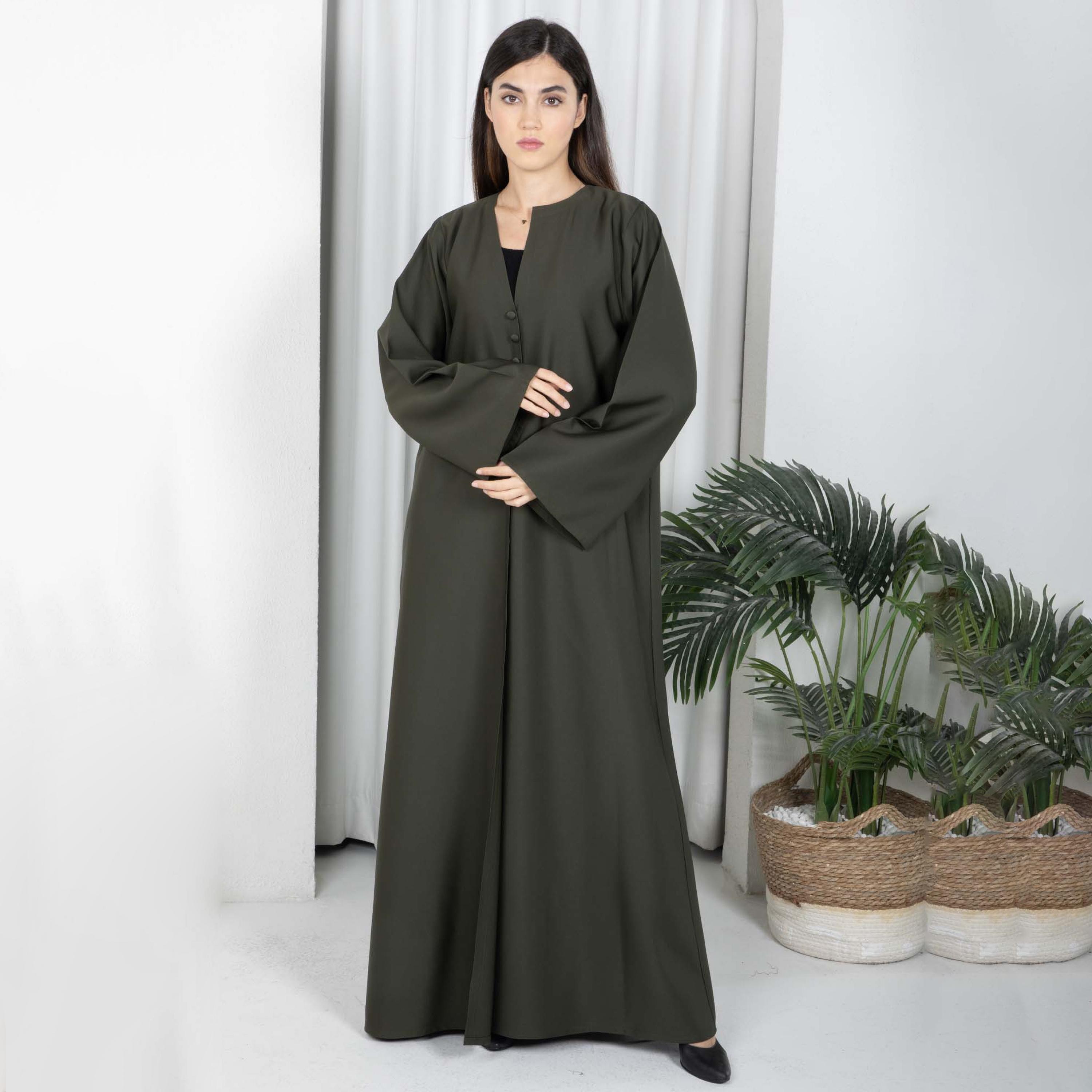 عباية نسائية من الكريب بأكمام واسعة مع حجاب من إم سكوير فاشون-women-arabicclothing-abayas-image-1