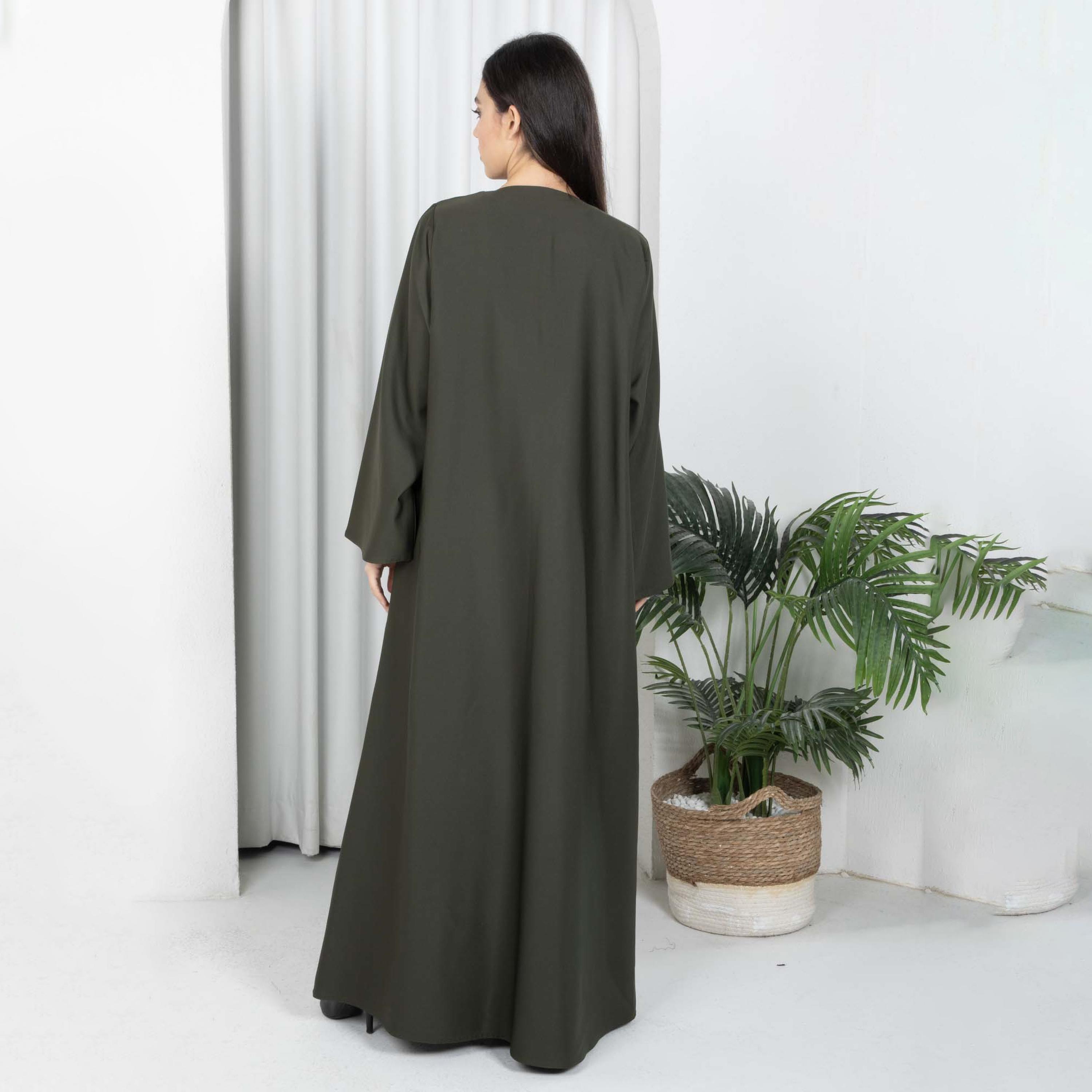 عباية نسائية من الكريب بأكمام واسعة مع حجاب من إم سكوير فاشون-women-arabicclothing-abayas-image-4