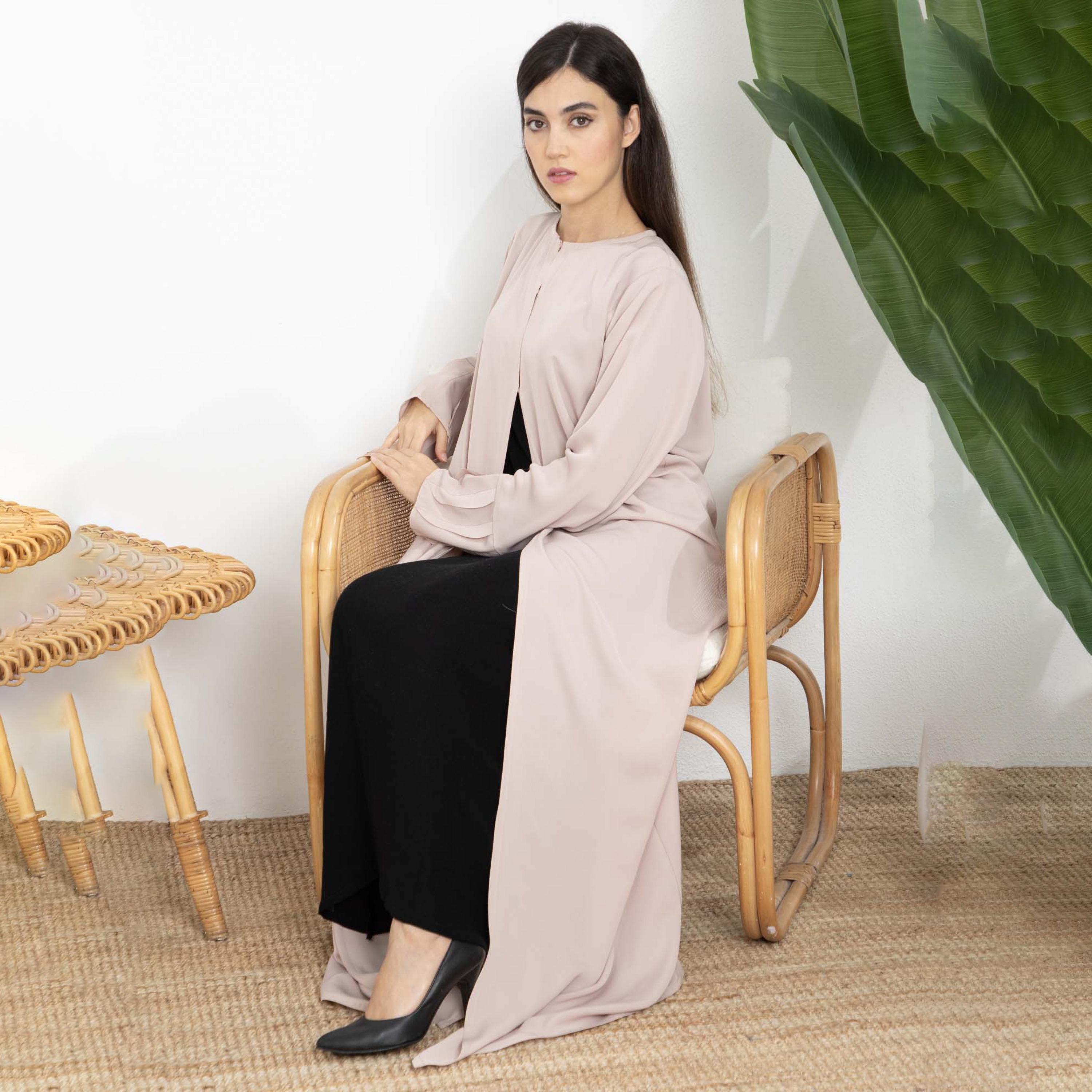 عباية نسائية من نيدا مع حجاب وأكمام مكشكشة من إم سكوير فاشون-women-arabicclothing-abayas-image-5
