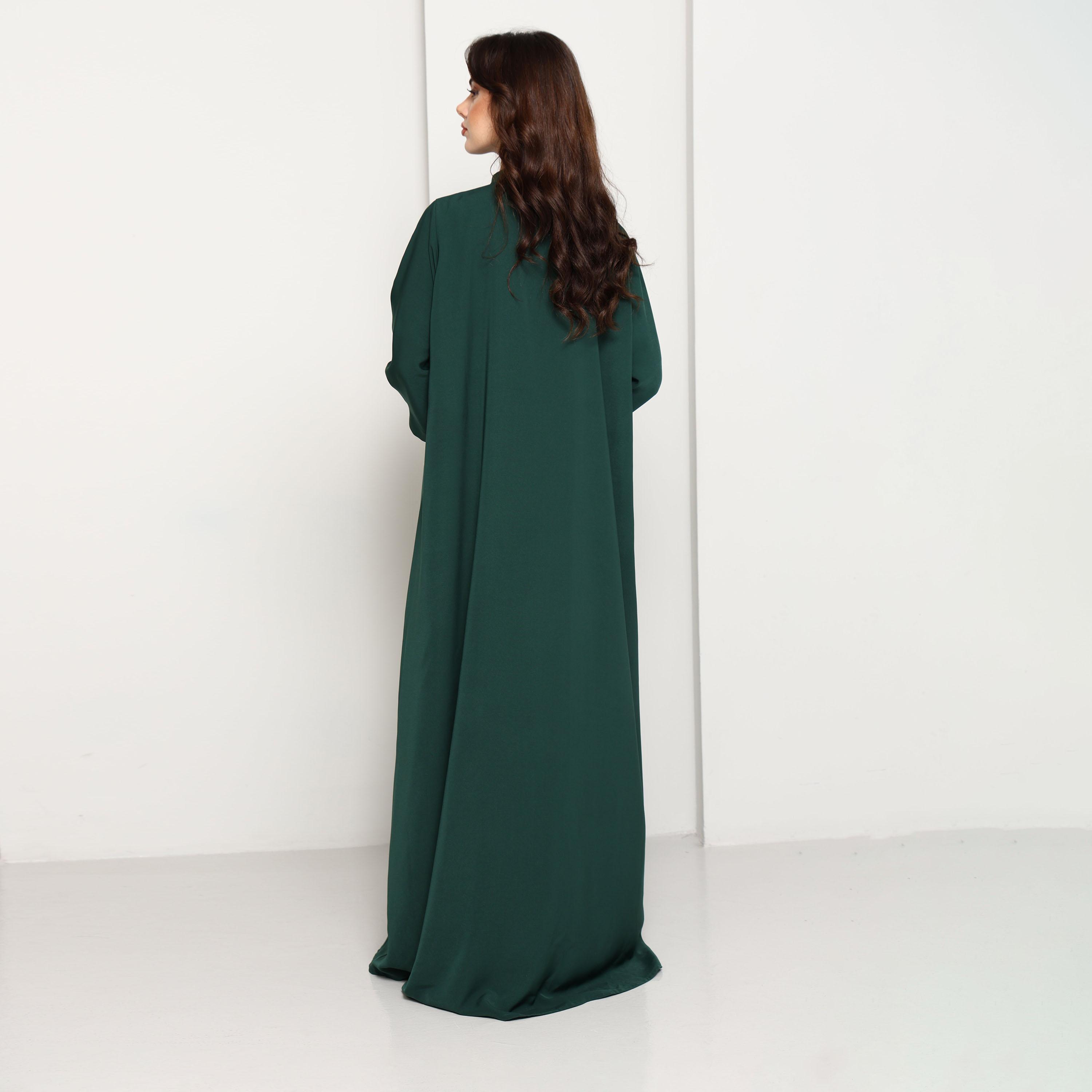 عباية نسائية بياقة "ماندارين" وتفاصيل لؤلؤ بلون أخضر من إم سكوير فاشن-women-arabicclothing-abayas-image-5