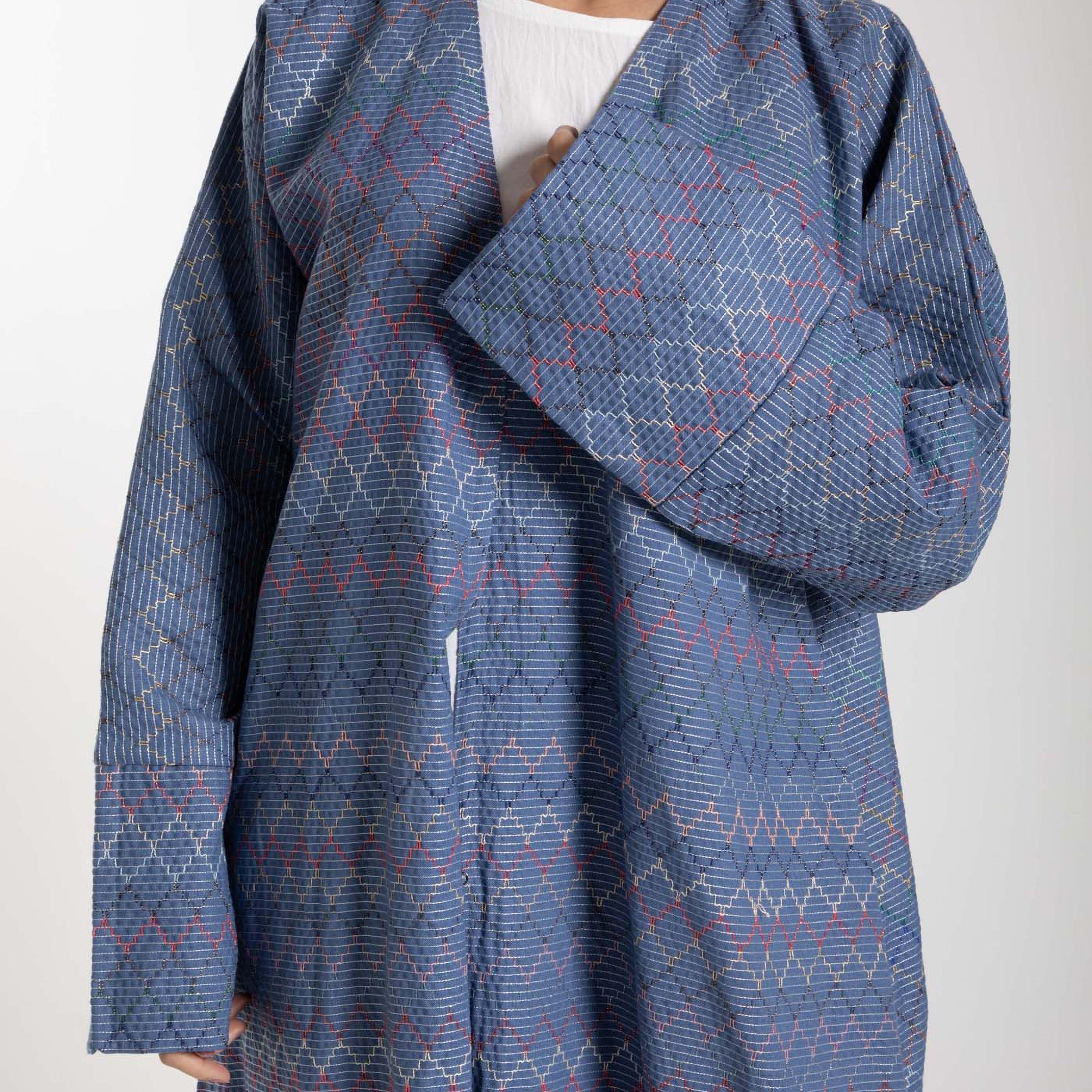 عباية نسائية كتان مفتوحة من الأمام مطرزة بخيوط من إم سكوير فاشون-women-arabicclothing-abayas-image-2