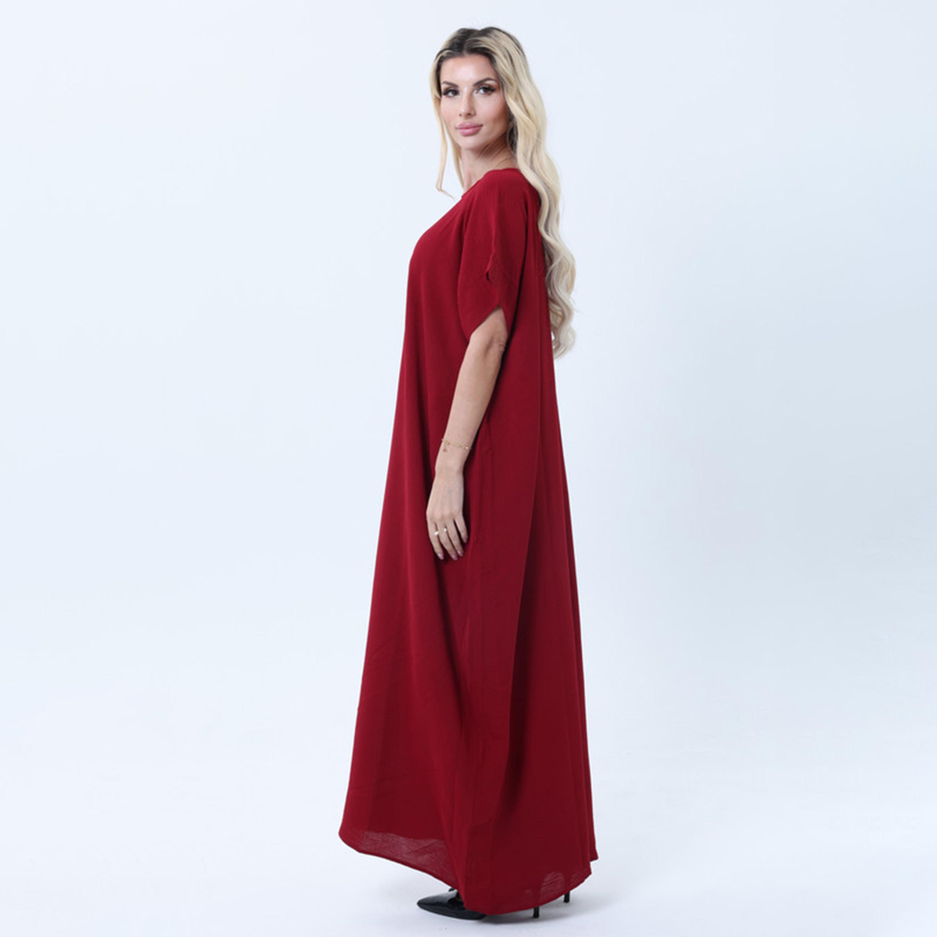 فستان داخلي نسائي للعباءة باللون العنابي من إمسكوير فاشون-women-arabicclothing-abayainner-image-2