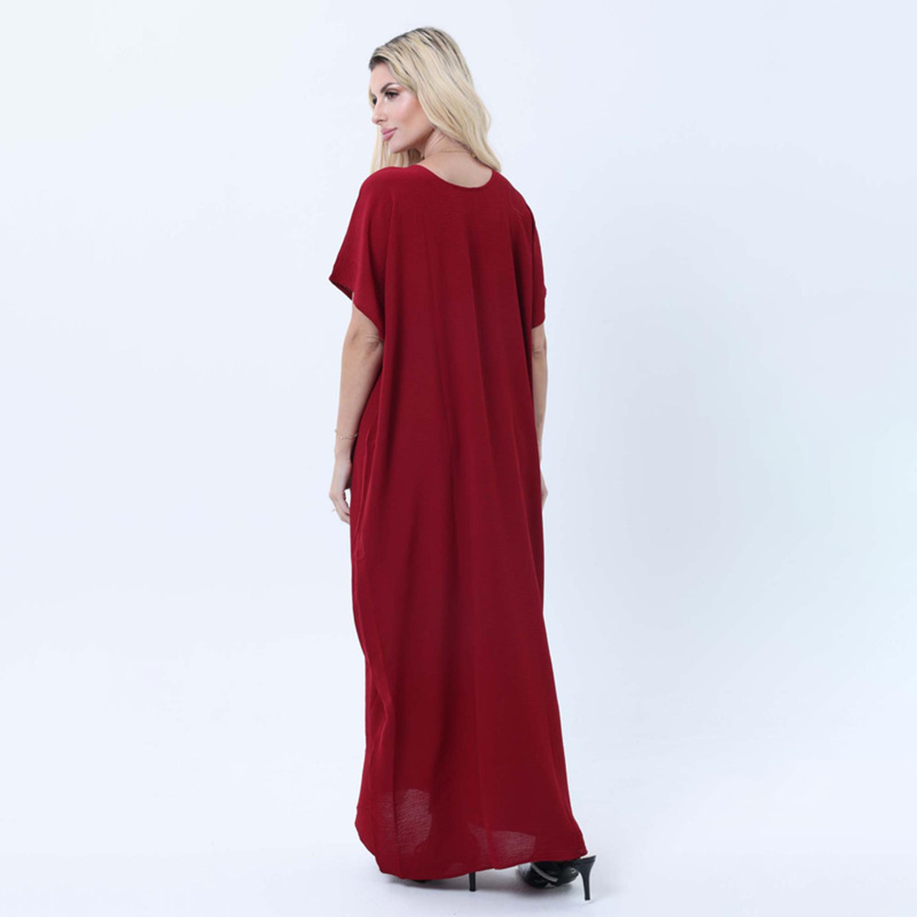 فستان داخلي نسائي للعباءة باللون العنابي من إمسكوير فاشون-women-arabicclothing-abayainner-image-3