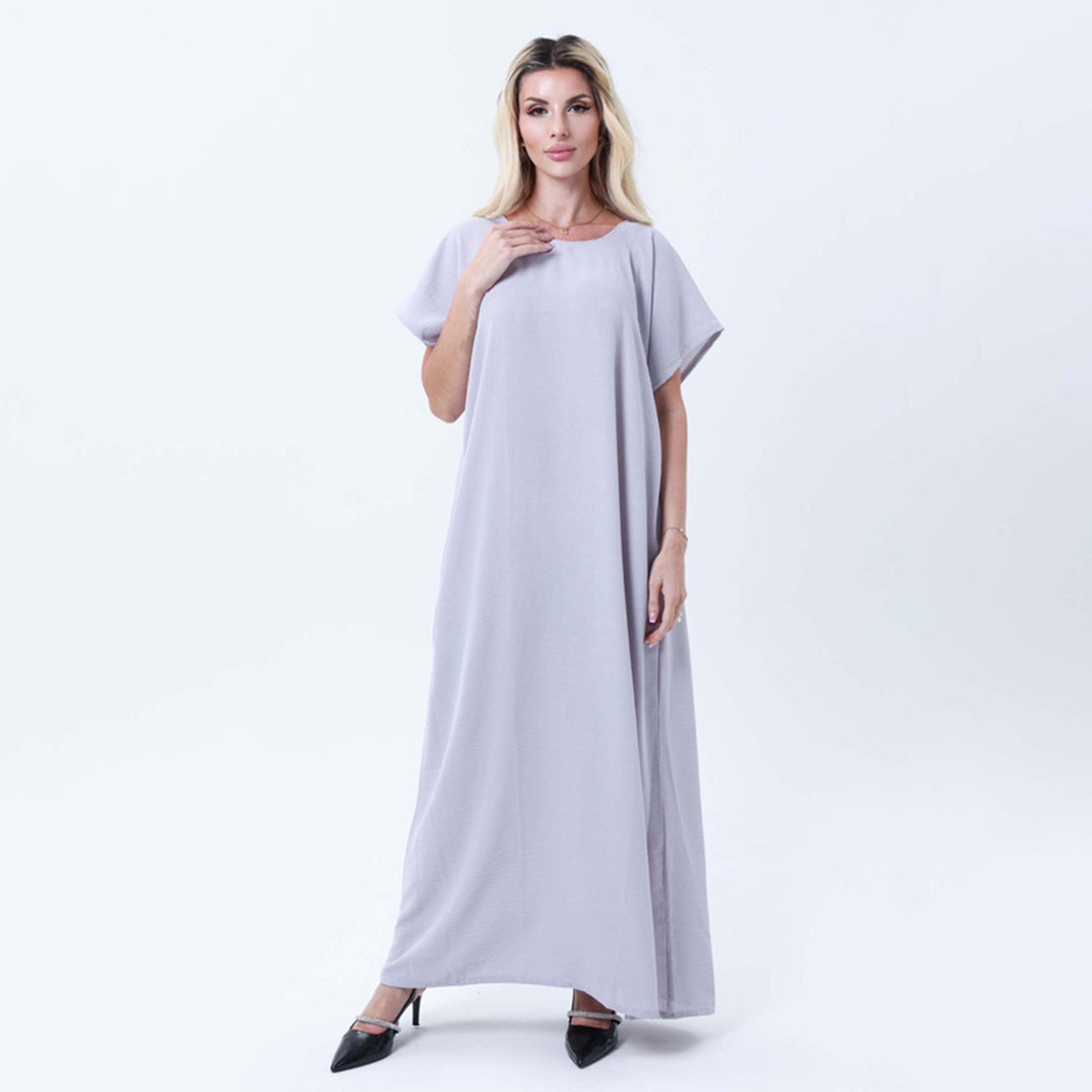 Msquare Fashion Grey Women's Abaya Inner Dress-women-arabicclothing-abayainner-image-1