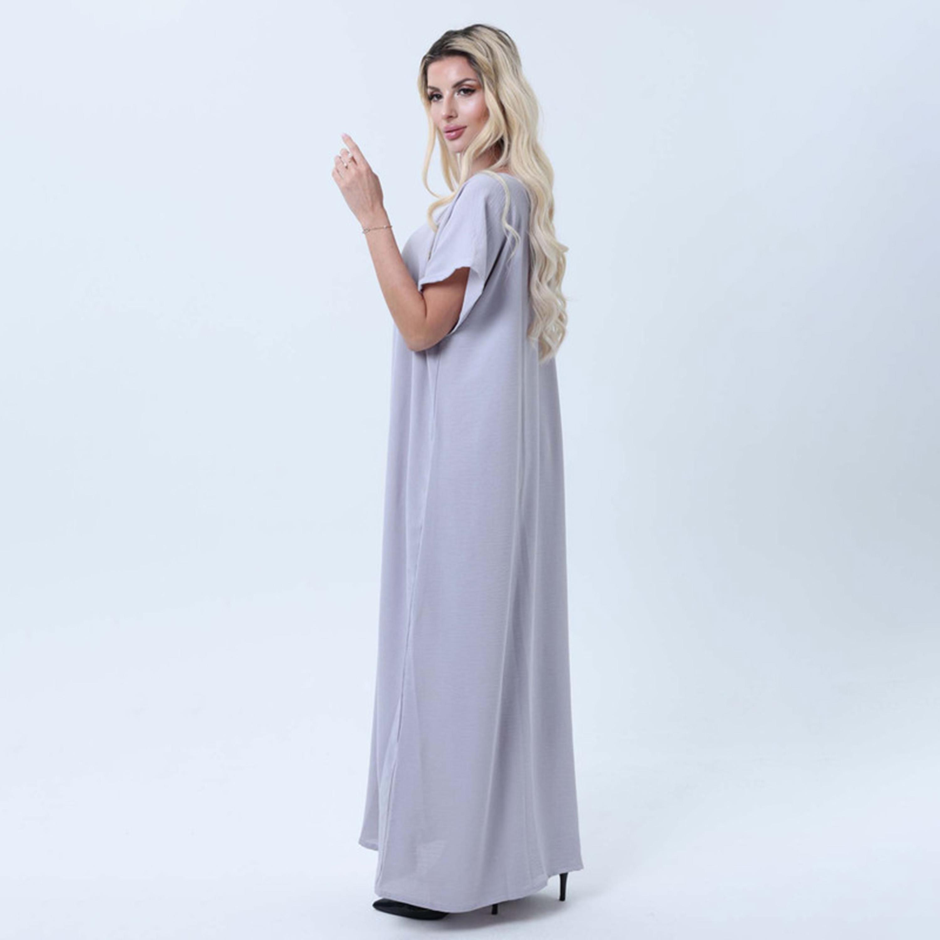 Msquare Fashion Grey Women's Abaya Inner Dress-women-arabicclothing-abayainner-image-2
