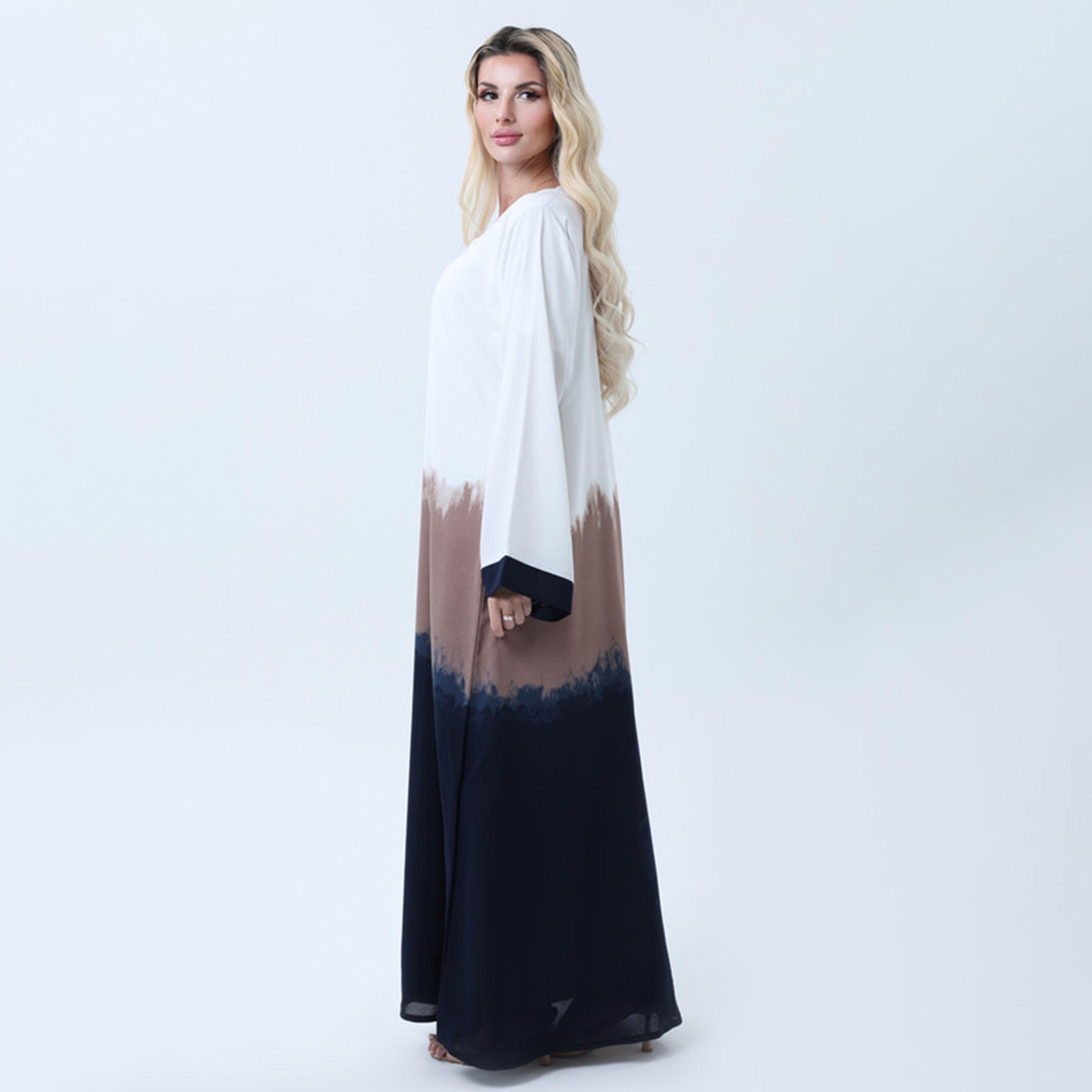 Msquare Fashion Multicolour Tie-Dye Wide Sleeves Women's Abaya-women-arabicclothing-abayas-image-3