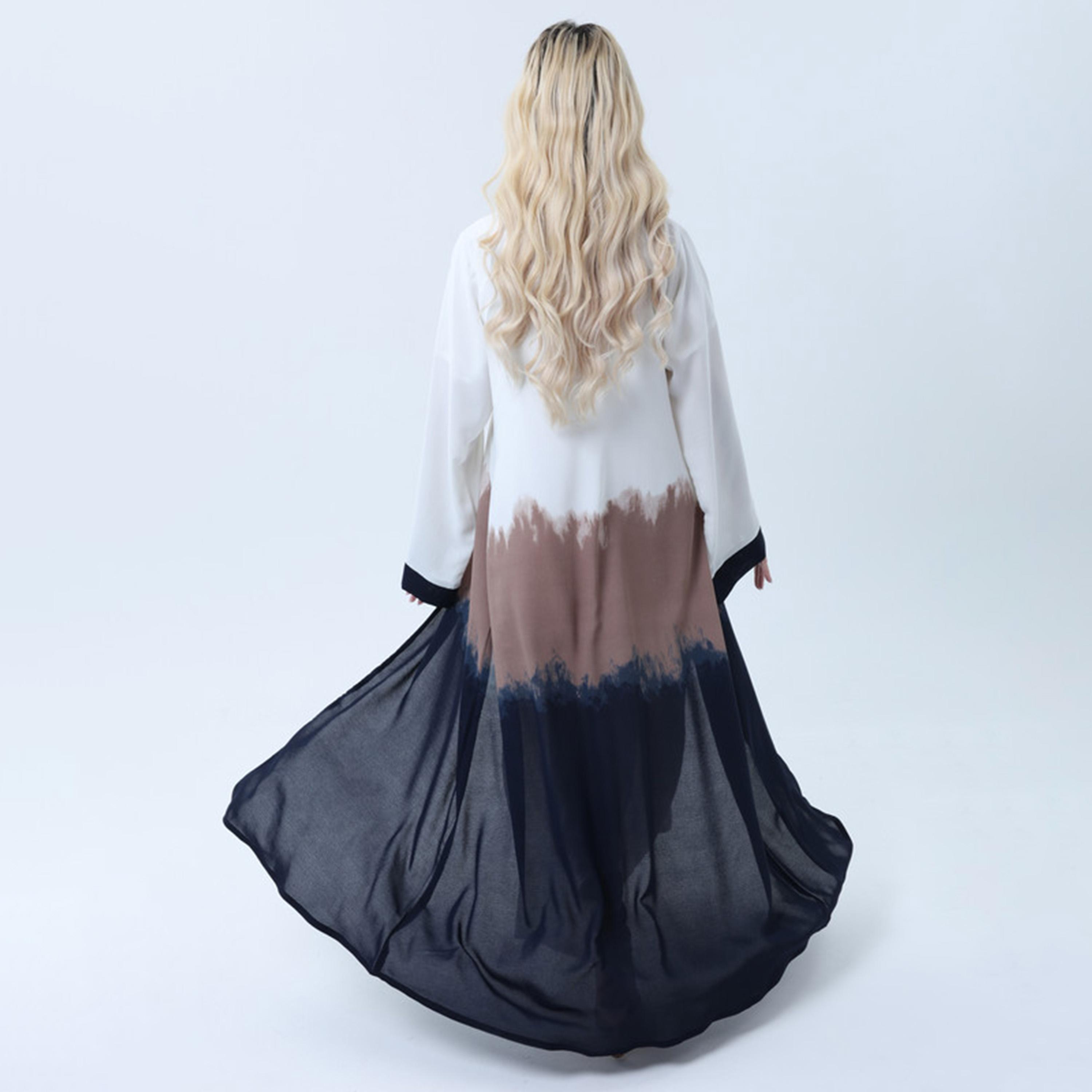 Msquare Fashion Multicolour Tie-Dye Wide Sleeves Women's Abaya-women-arabicclothing-abayas-image-4