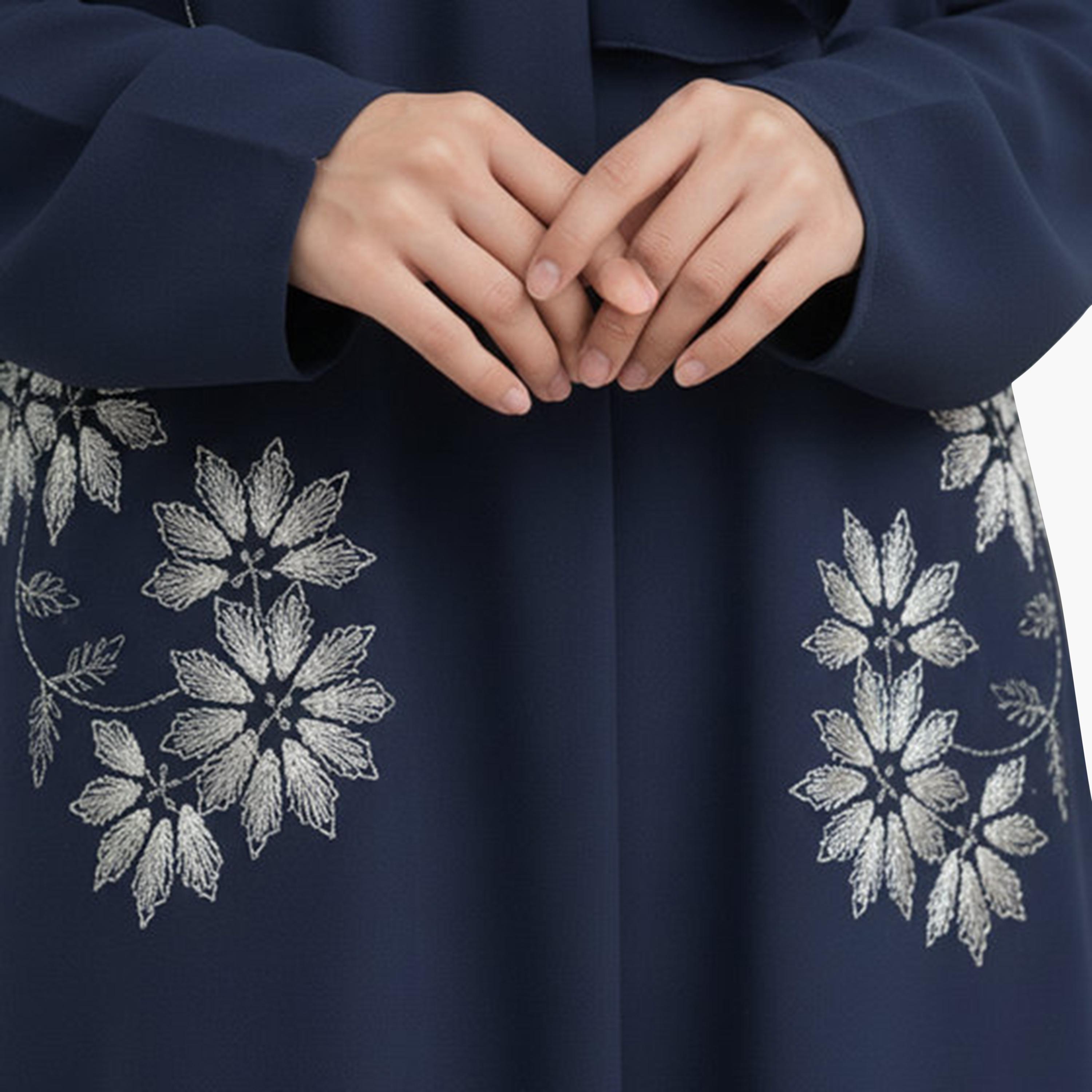 عباية نسائية نيدا مطرزة بالزهور مع حجاب من ام سكوير فاشون-women-arabicclothing-abayas-image-2