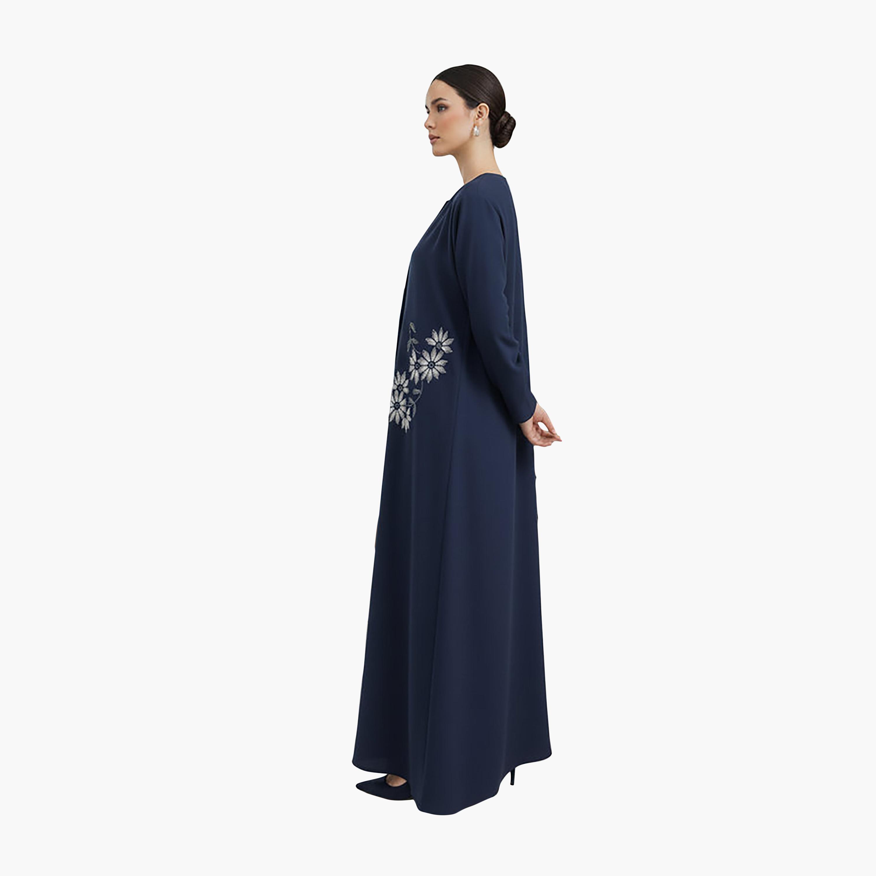 عباية نسائية نيدا مطرزة بالزهور مع حجاب من ام سكوير فاشون-women-arabicclothing-abayas-image-4