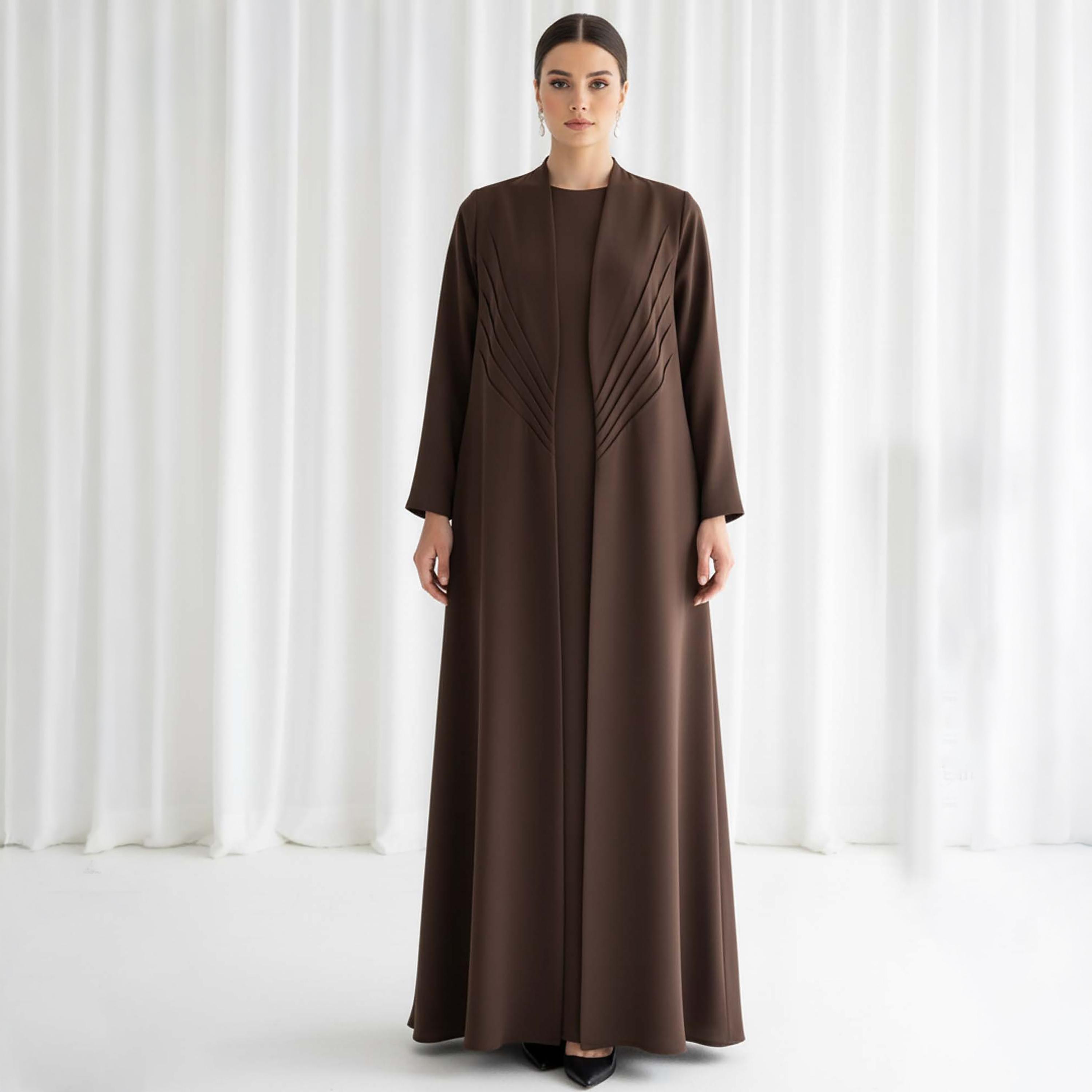 Msquare Fashion Pleated Panel Barbie Cobra Women's Flared Abaya-women-arabicclothing-abayas-image-1