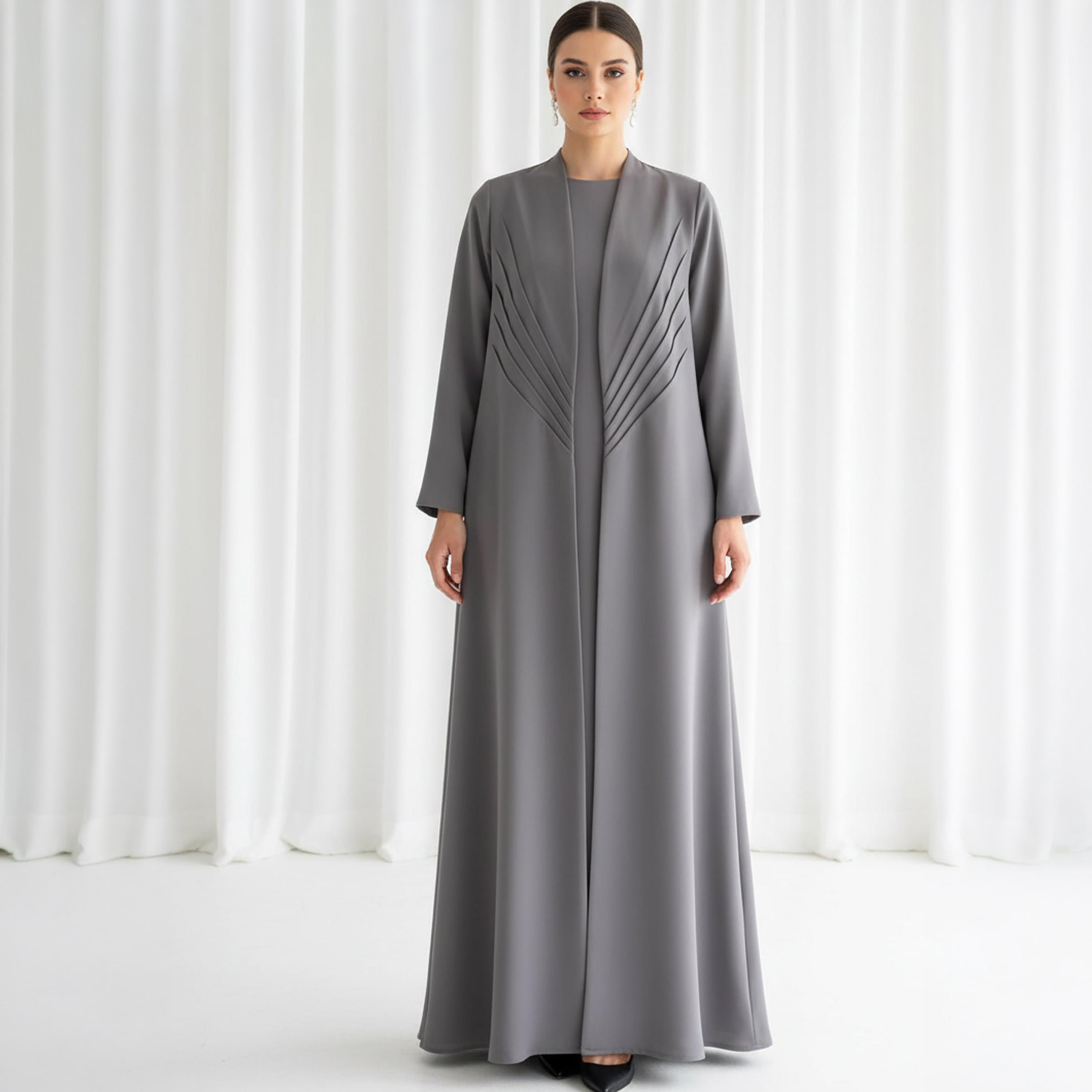 Msquare Fashion Pleated Panel Barbie Cobra Women's Flared Abaya-women-arabicclothing-abayas-image-1