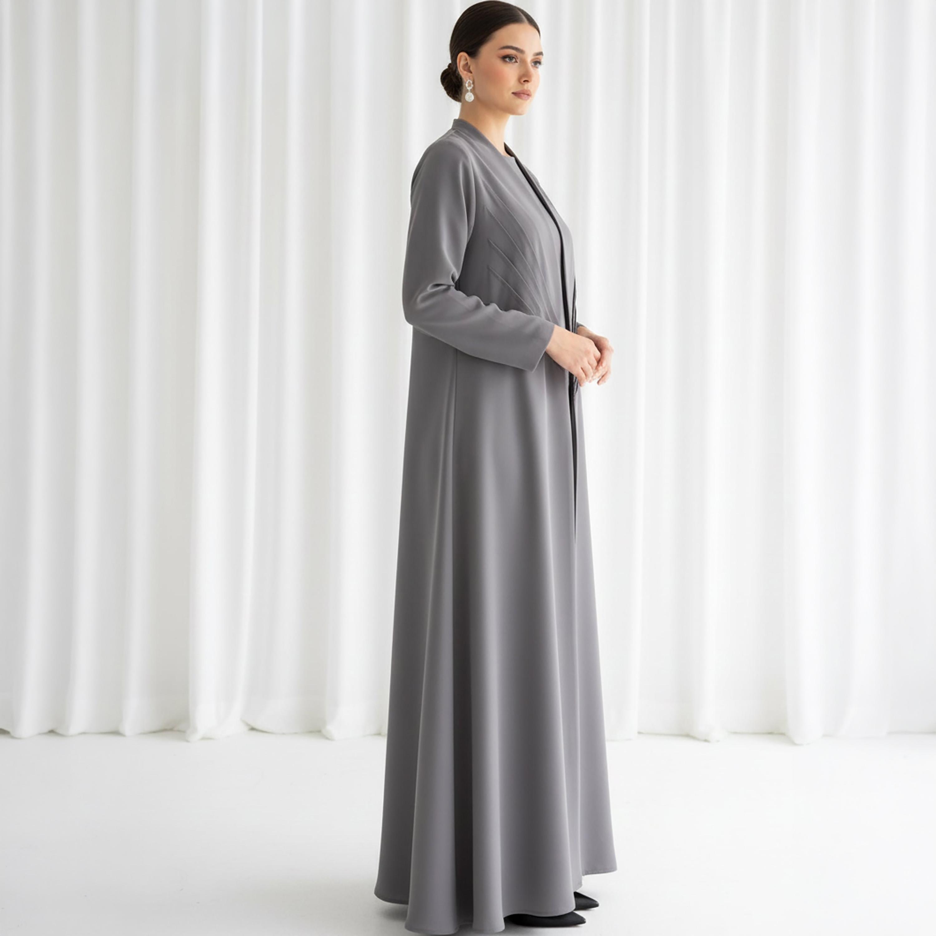 Msquare Fashion Pleated Panel Barbie Cobra Women's Flared Abaya-women-arabicclothing-abayas-image-3