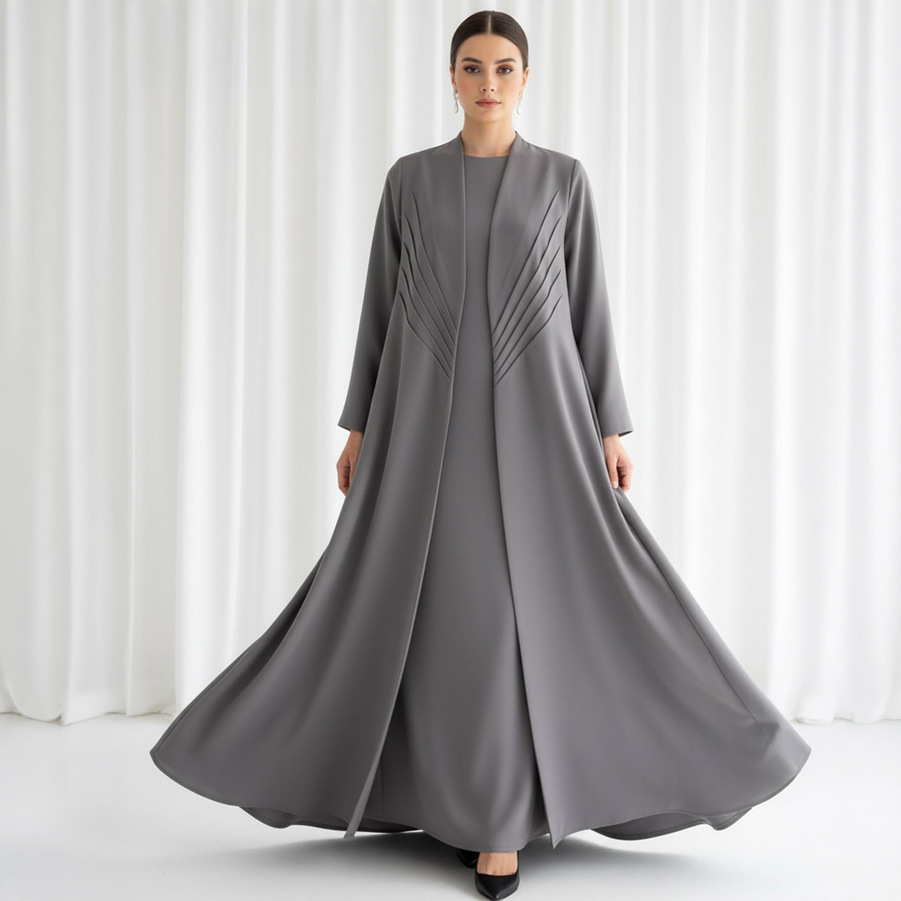 Msquare Fashion Pleated Panel Barbie Cobra Women's Flared Abaya-women-arabicclothing-abayas-image-4