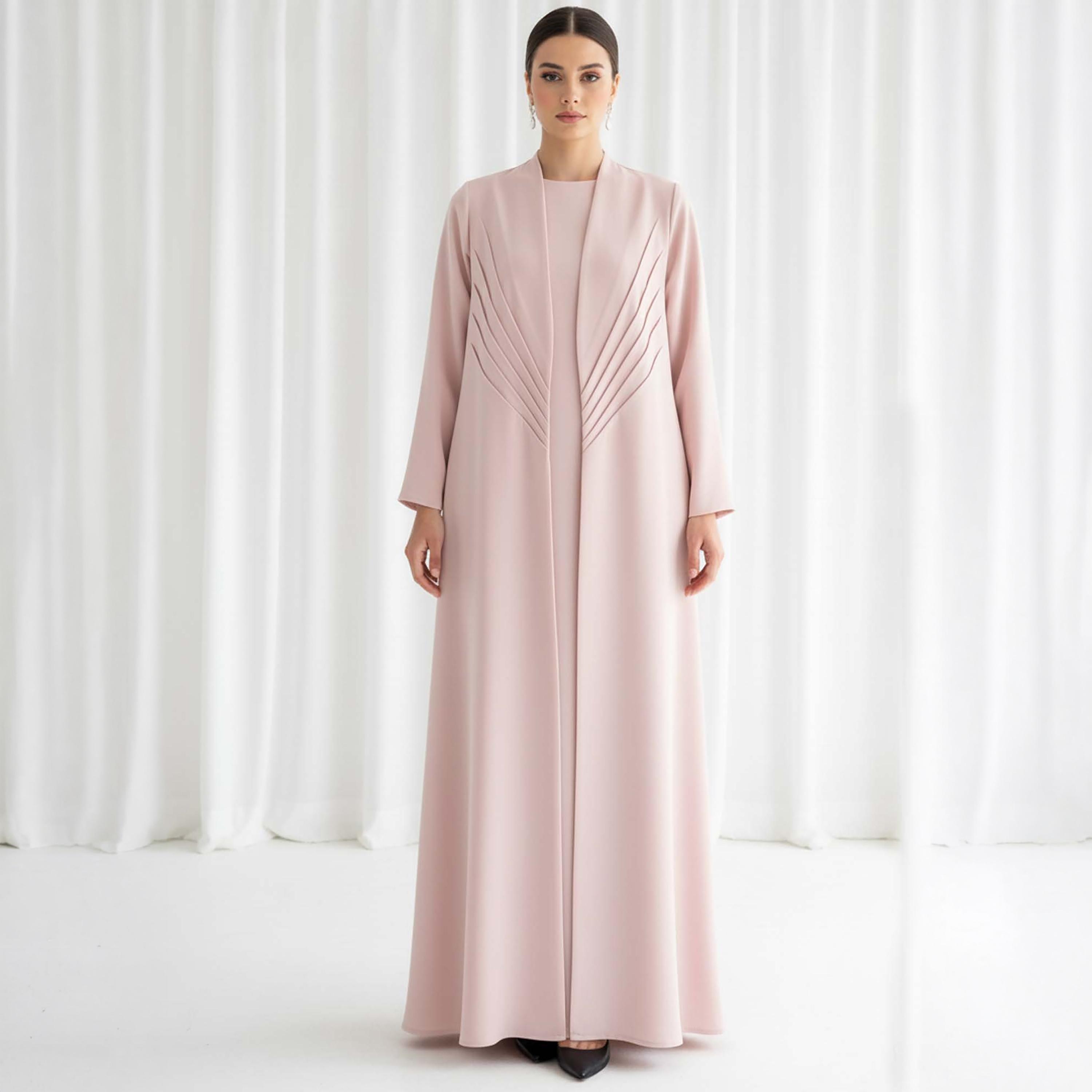Msquare Fashion Pleated Panel Barbie Cobra Women's Flared Abaya-women-arabicclothing-abayas-image-1