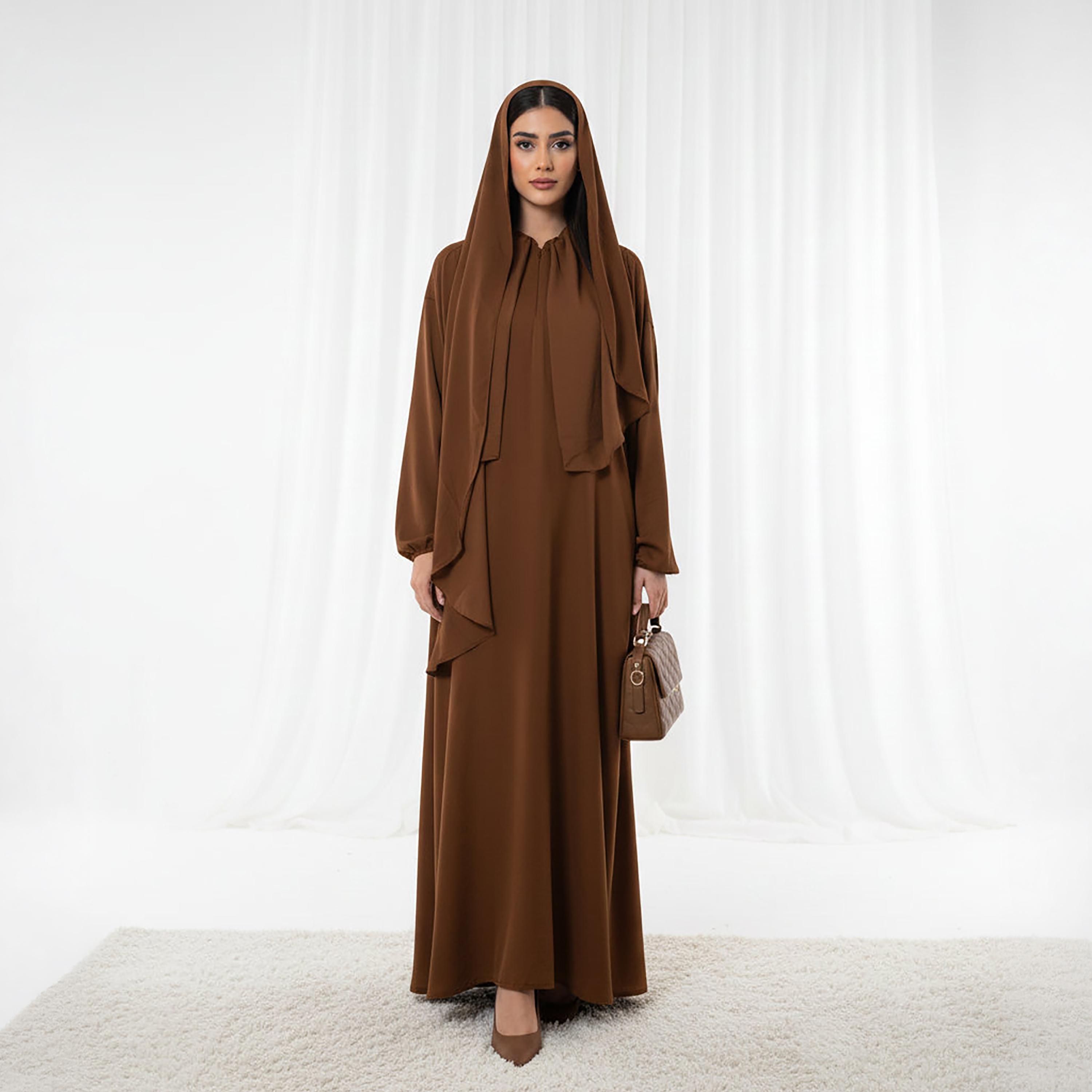Msquare Fashion Bishop Sleeves Harir Maqsood Women's Abaya-women-arabicclothing-abayas-image-1