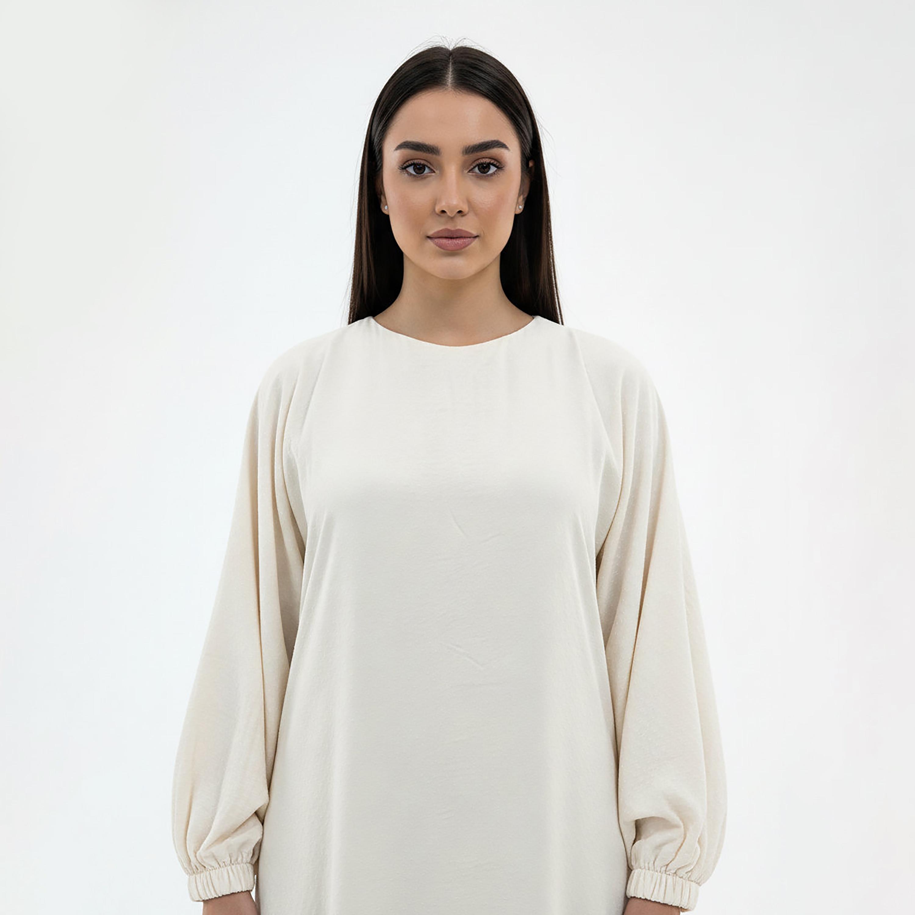 عباءة "حرير مقصود" بأكمام واسعة (بيشوب) للنساء من إم سكوير فاشن-women-arabicclothing-abayas-image-2