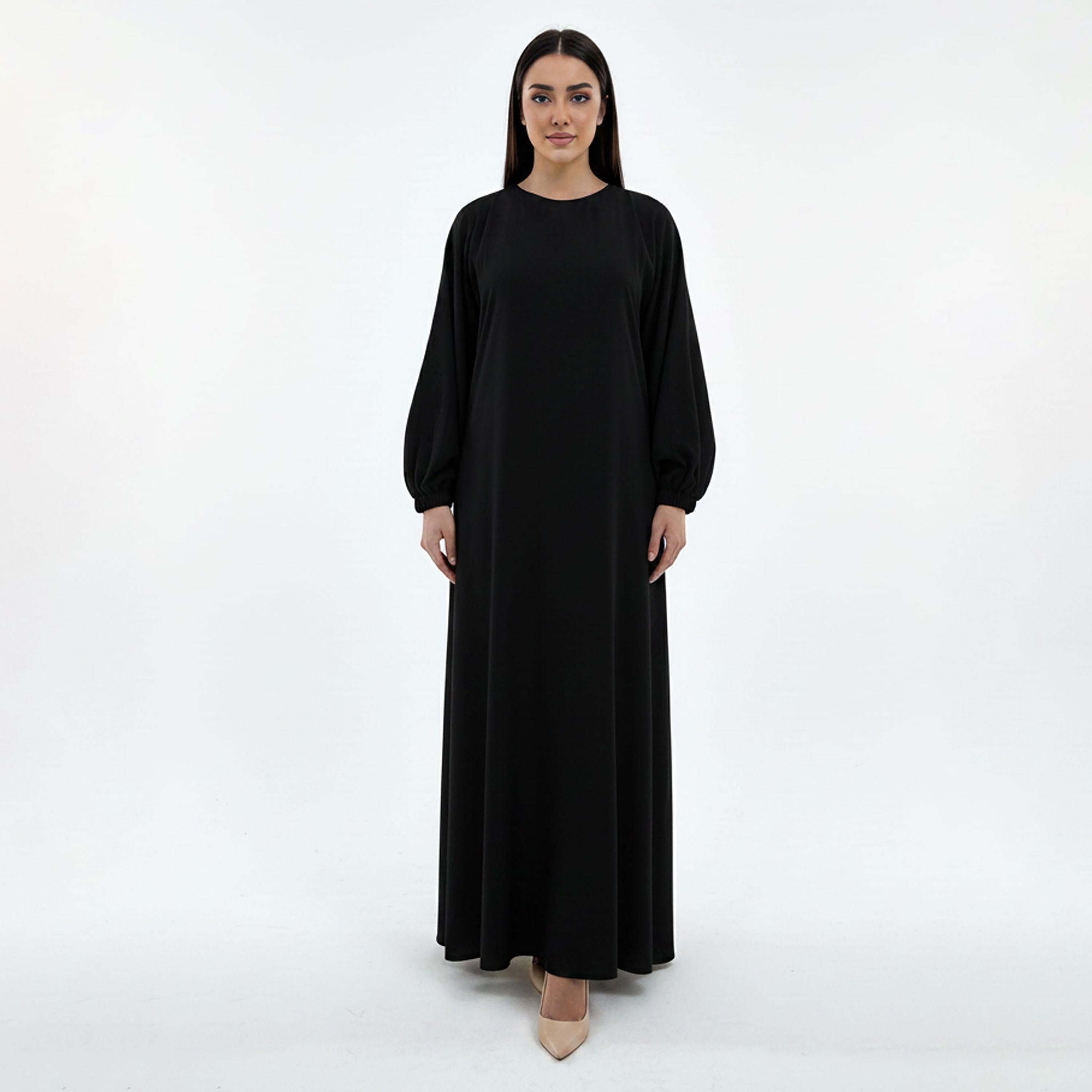 عباءة "حرير مقصود" بأكمام واسعة (بيشوب) للنساء من إم سكوير فاشن-women-arabicclothing-abayas-image-1