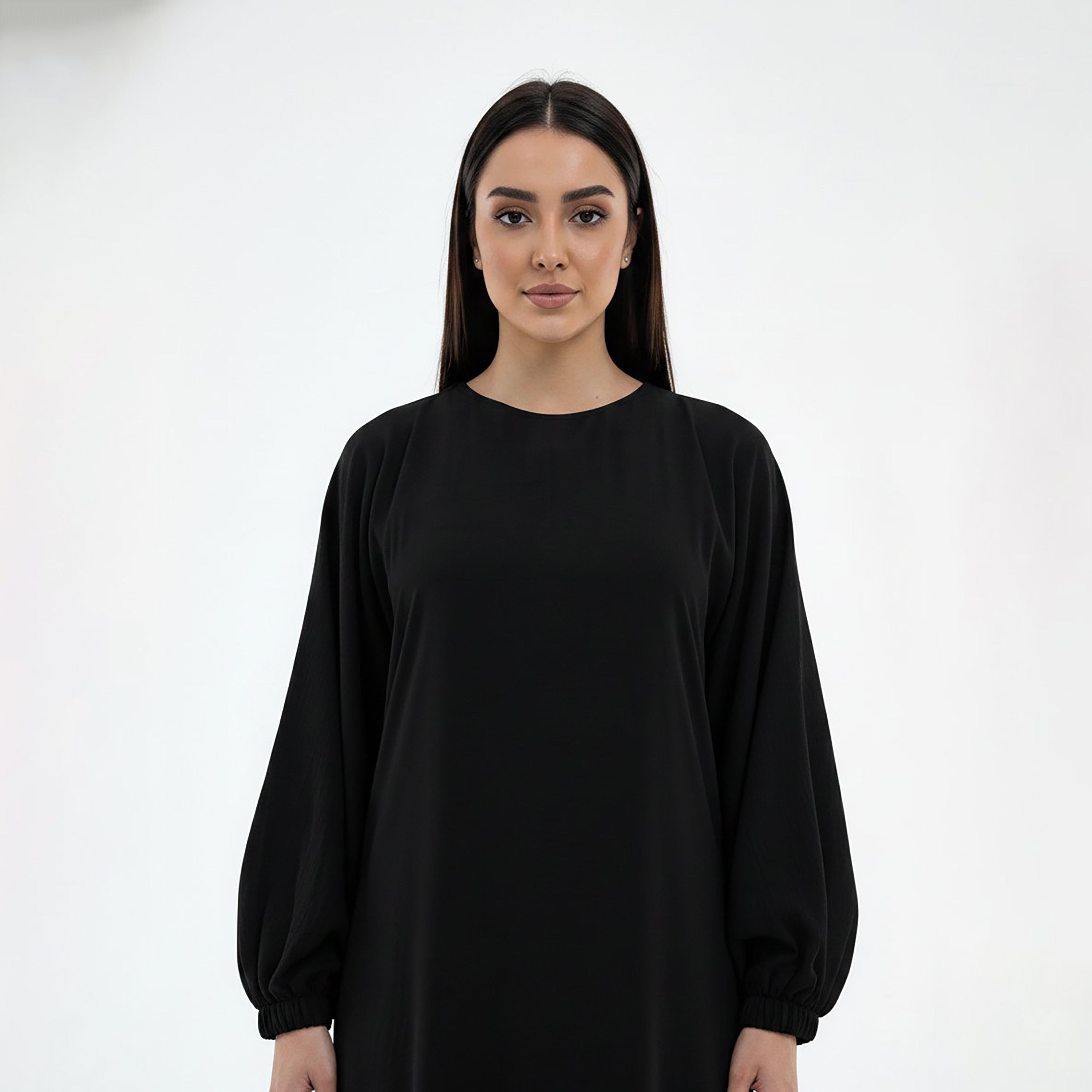 عباءة "حرير مقصود" بأكمام واسعة (بيشوب) للنساء من إم سكوير فاشن-women-arabicclothing-abayas-image-2