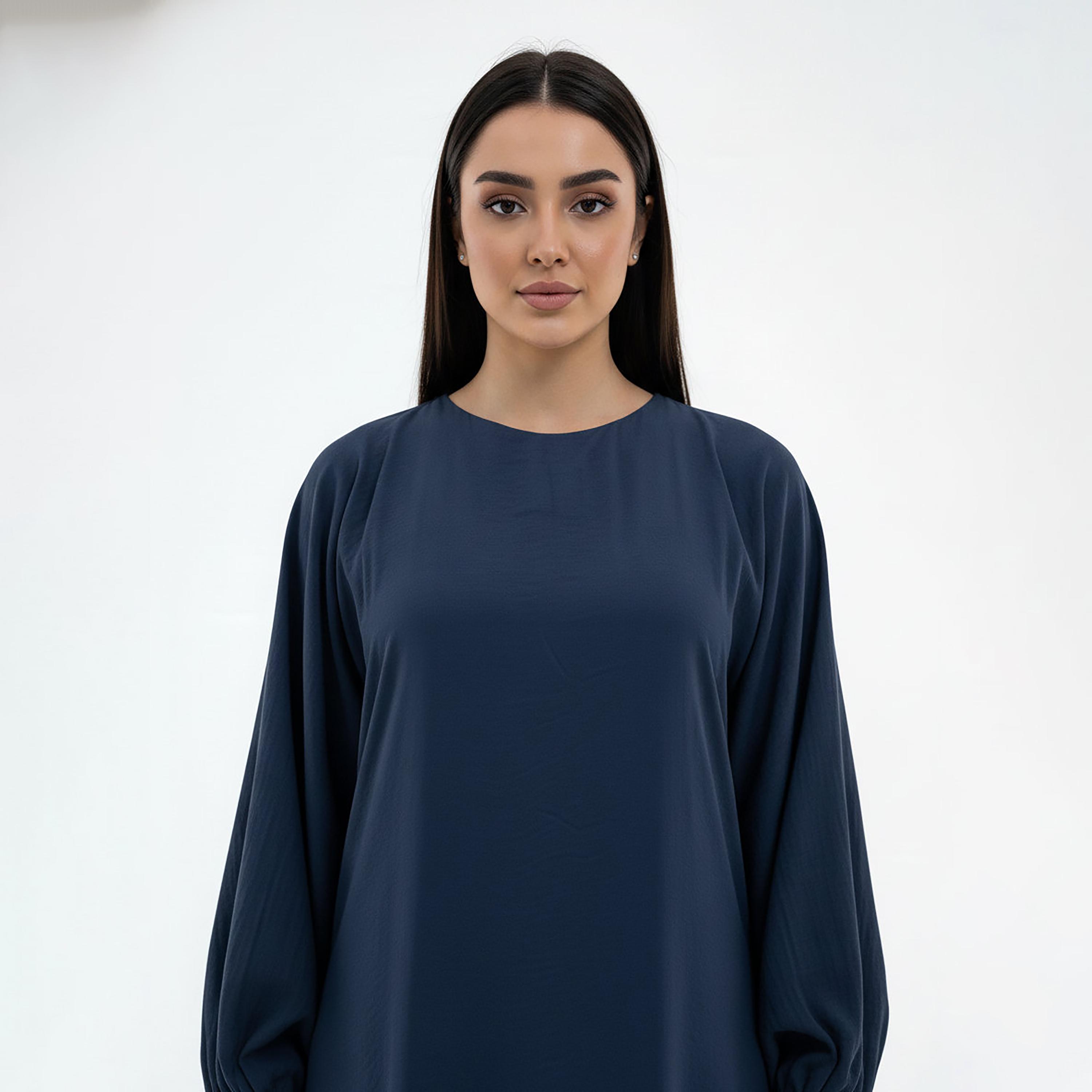 Msquare Fashion Bishop Sleeves Harir Maqsood Women's Abaya-women-arabicclothing-abayas-image-2