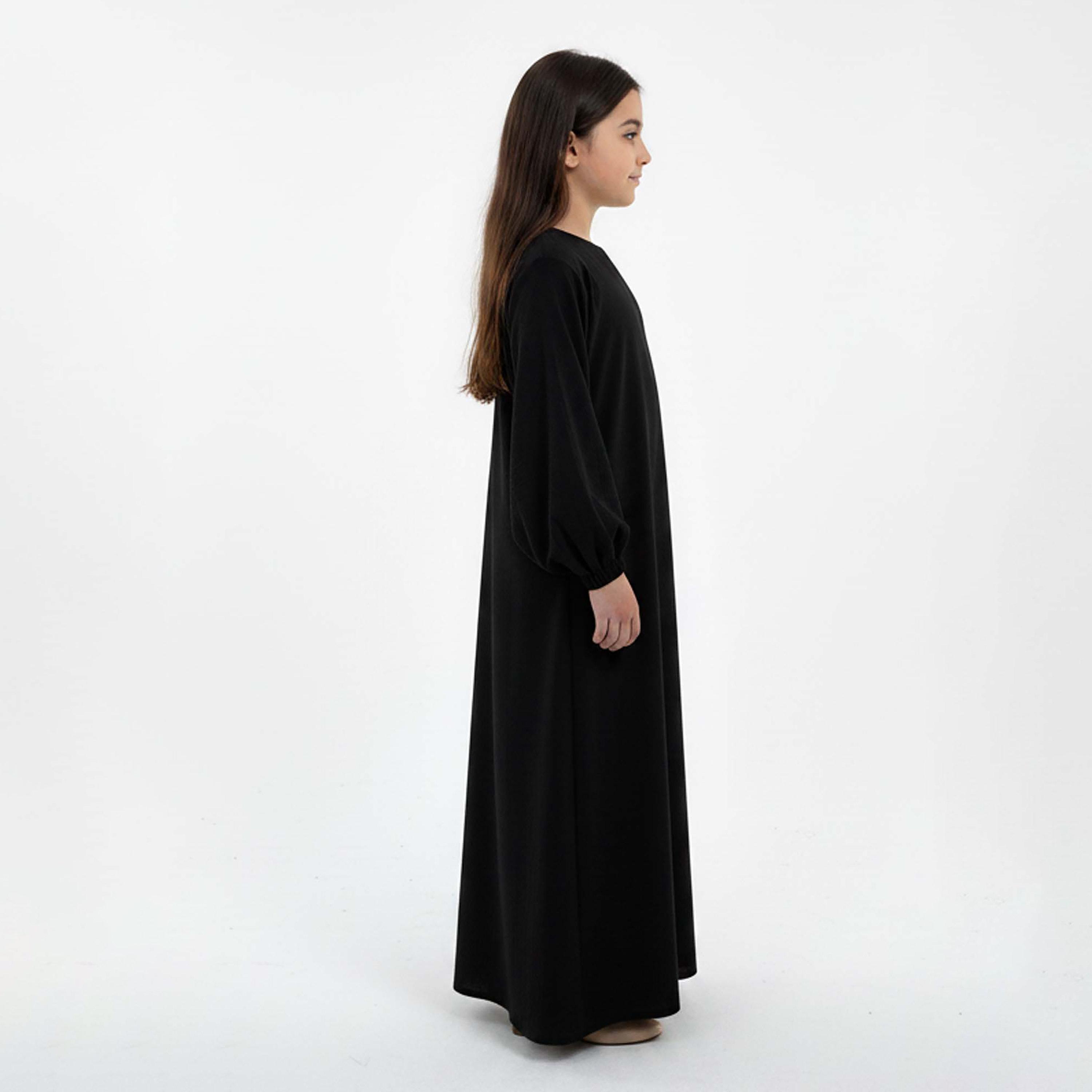 Msquare Fashion Textured Bishop Sleeves Harir Maqsood Girls Prayer Abaya-girls-arabicclothing-abayas-image-2