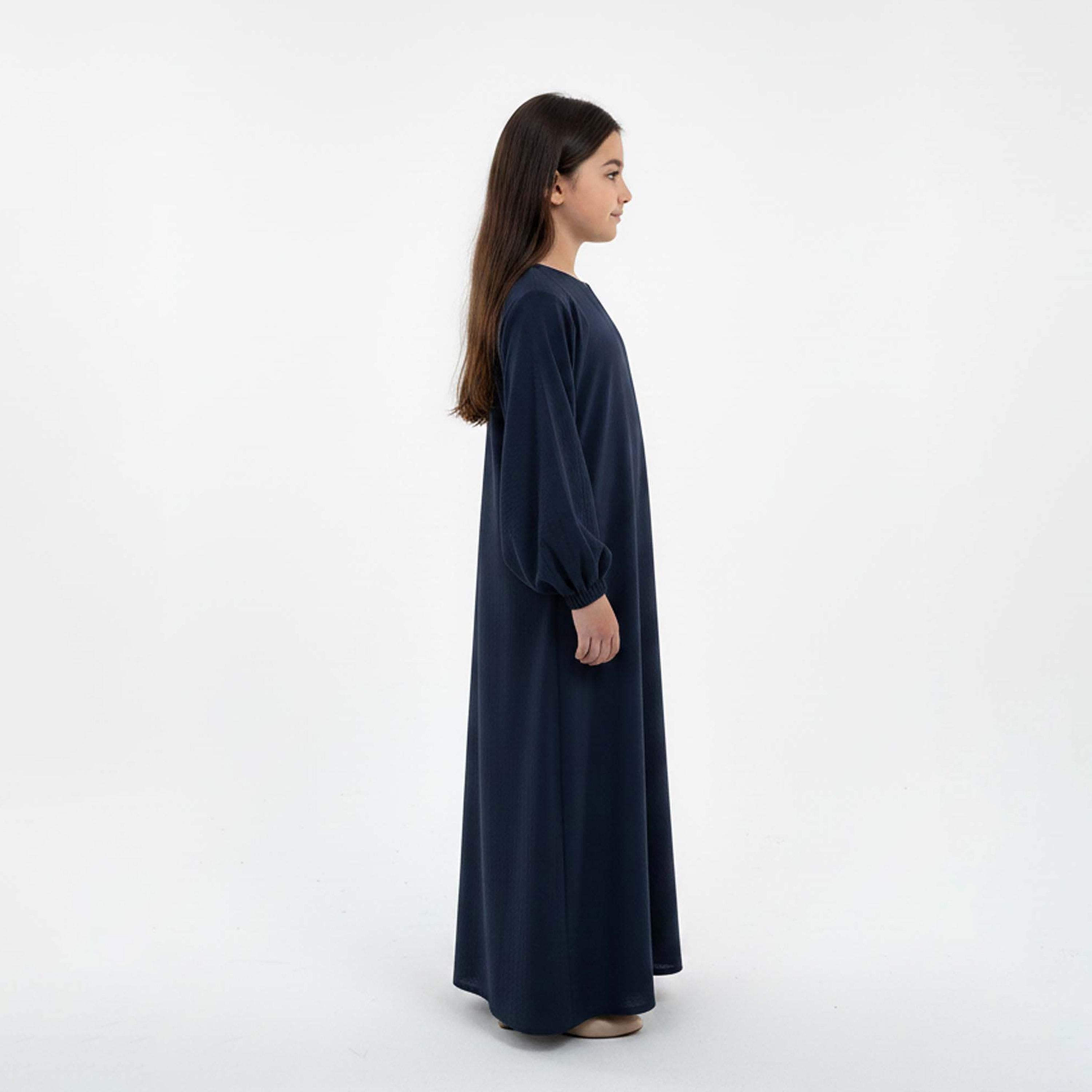 Msquare Fashion Textured Bishop Sleeves Harir Maqsood Girls Prayer Abaya-girls-arabicclothing-abayas-image-3