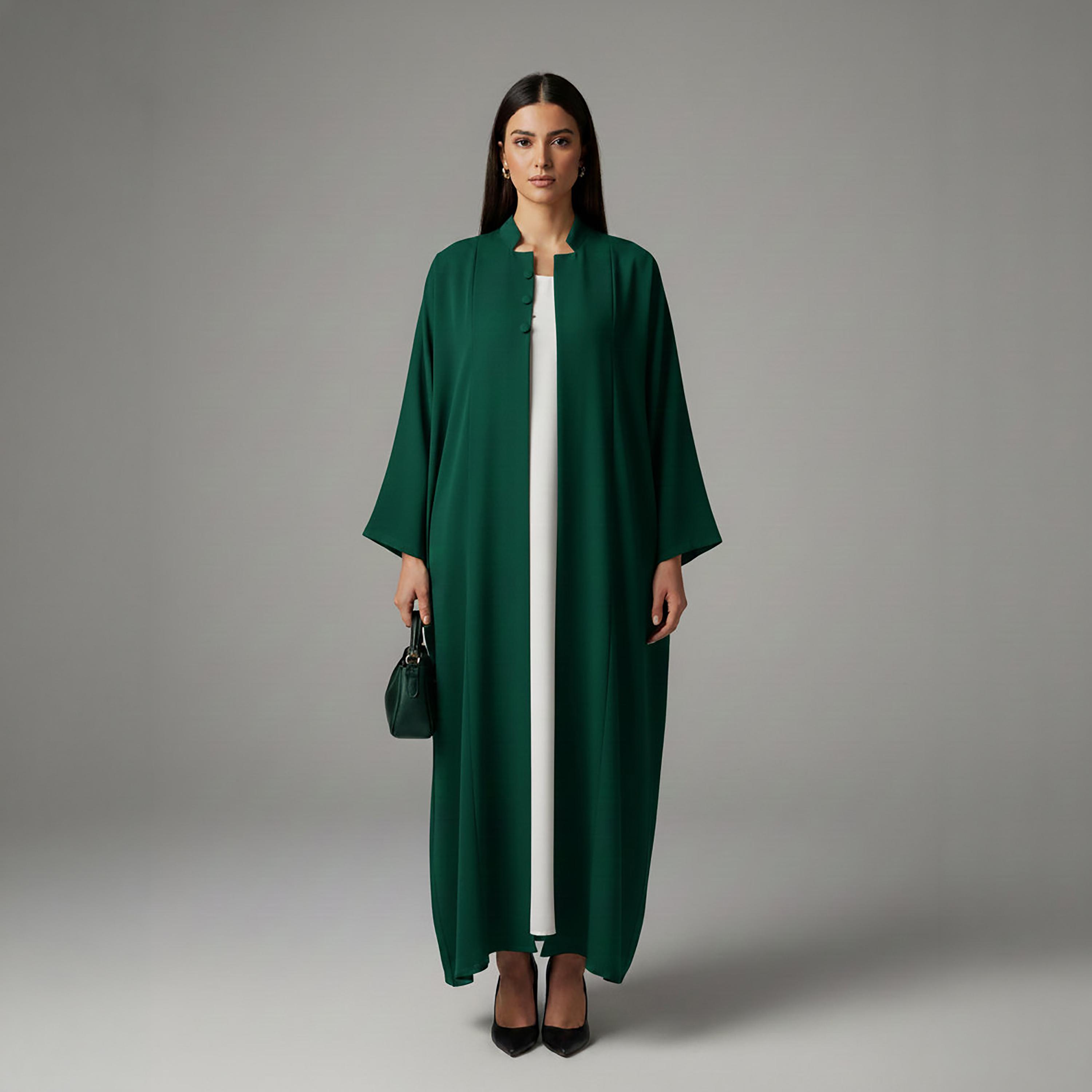 Msquare Fashion Mandarin Collar Korean Nida Women's Korean Abaya-women-arabicclothing-abayas-image-1