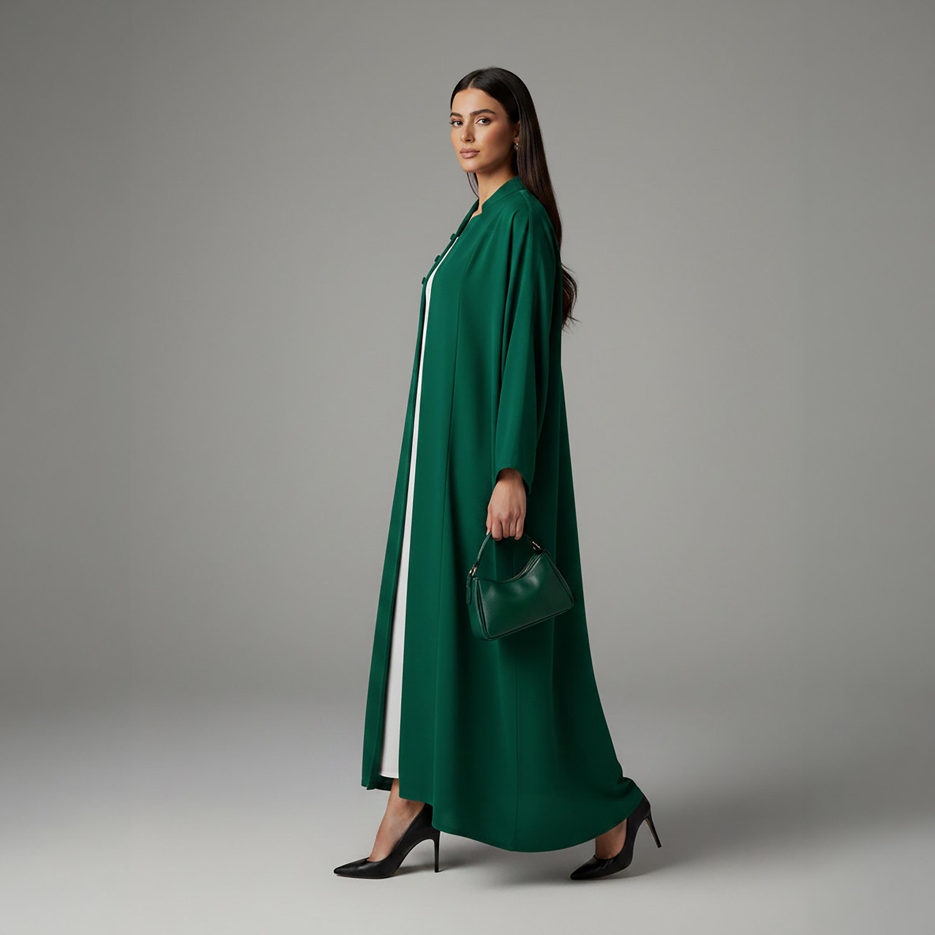Msquare Fashion Mandarin Collar Korean Nida Women's Korean Abaya-women-arabicclothing-abayas-image-2