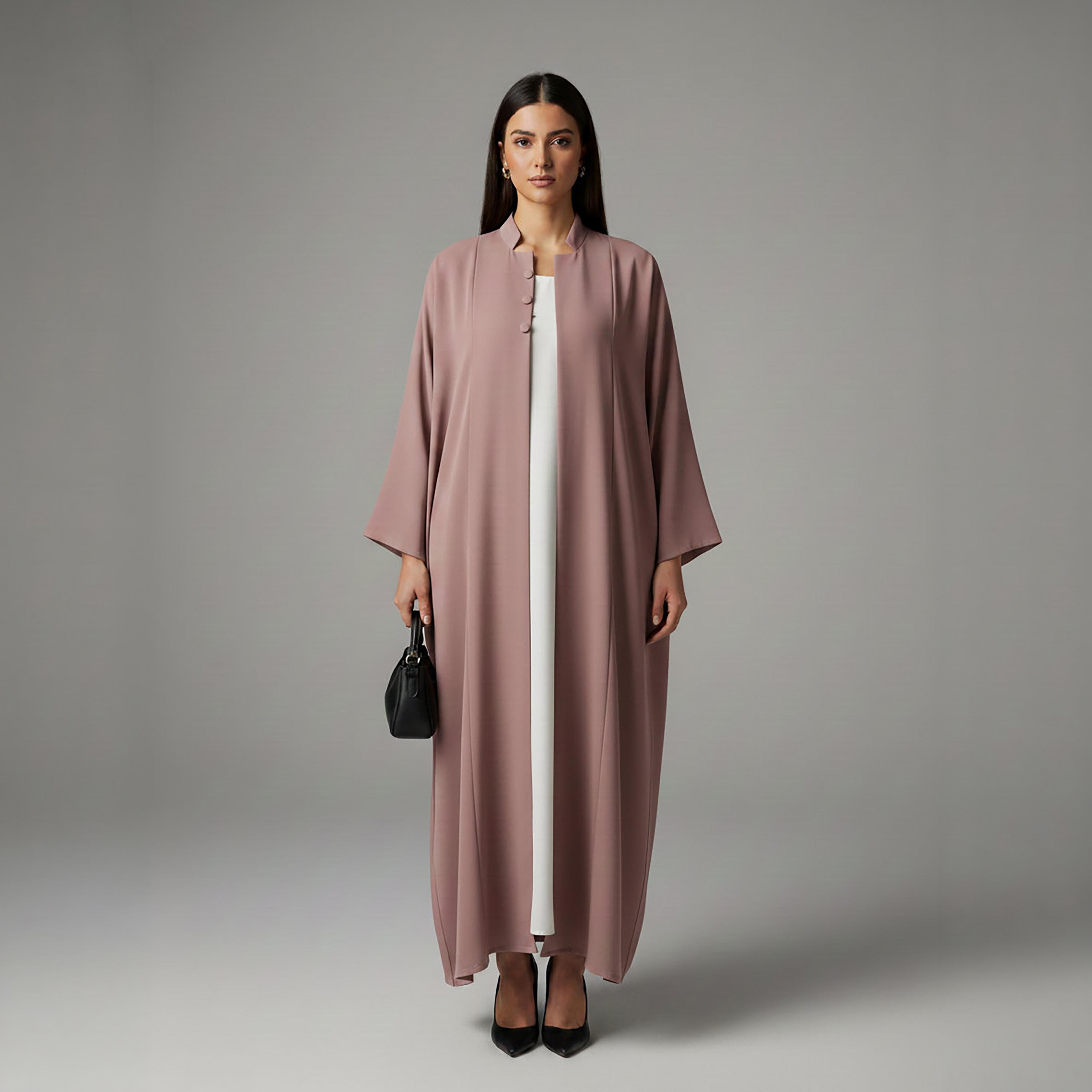 Msquare Fashion Mandarin Collar Korean Nida Women's Korean Abaya-women-arabicclothing-abayas-image-1