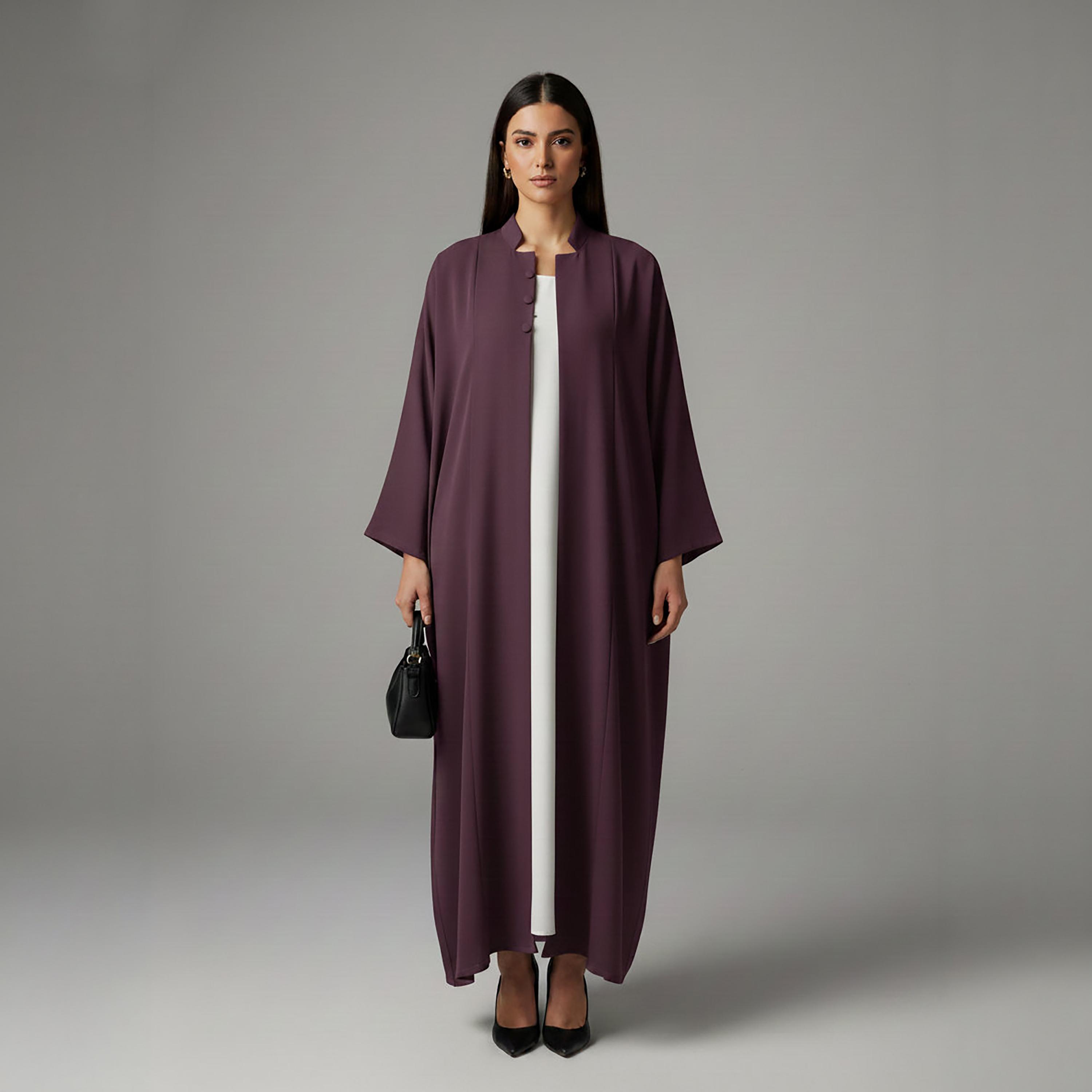 Msquare Fashion Mandarin Collar Korean Nida Women's Korean Abaya-women-arabicclothing-abayas-image-1