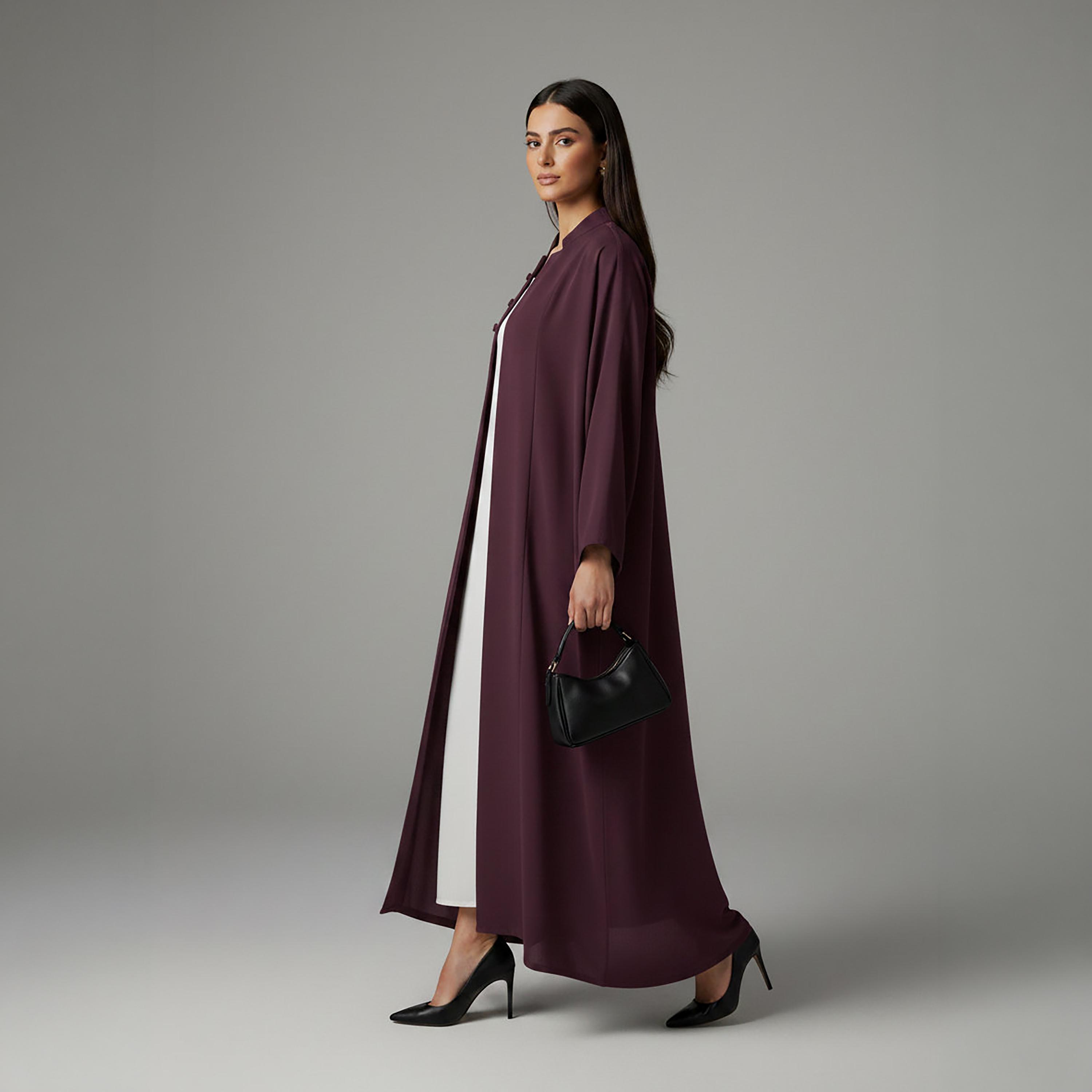 Msquare Fashion Mandarin Collar Korean Nida Women's Korean Abaya-women-arabicclothing-abayas-image-2