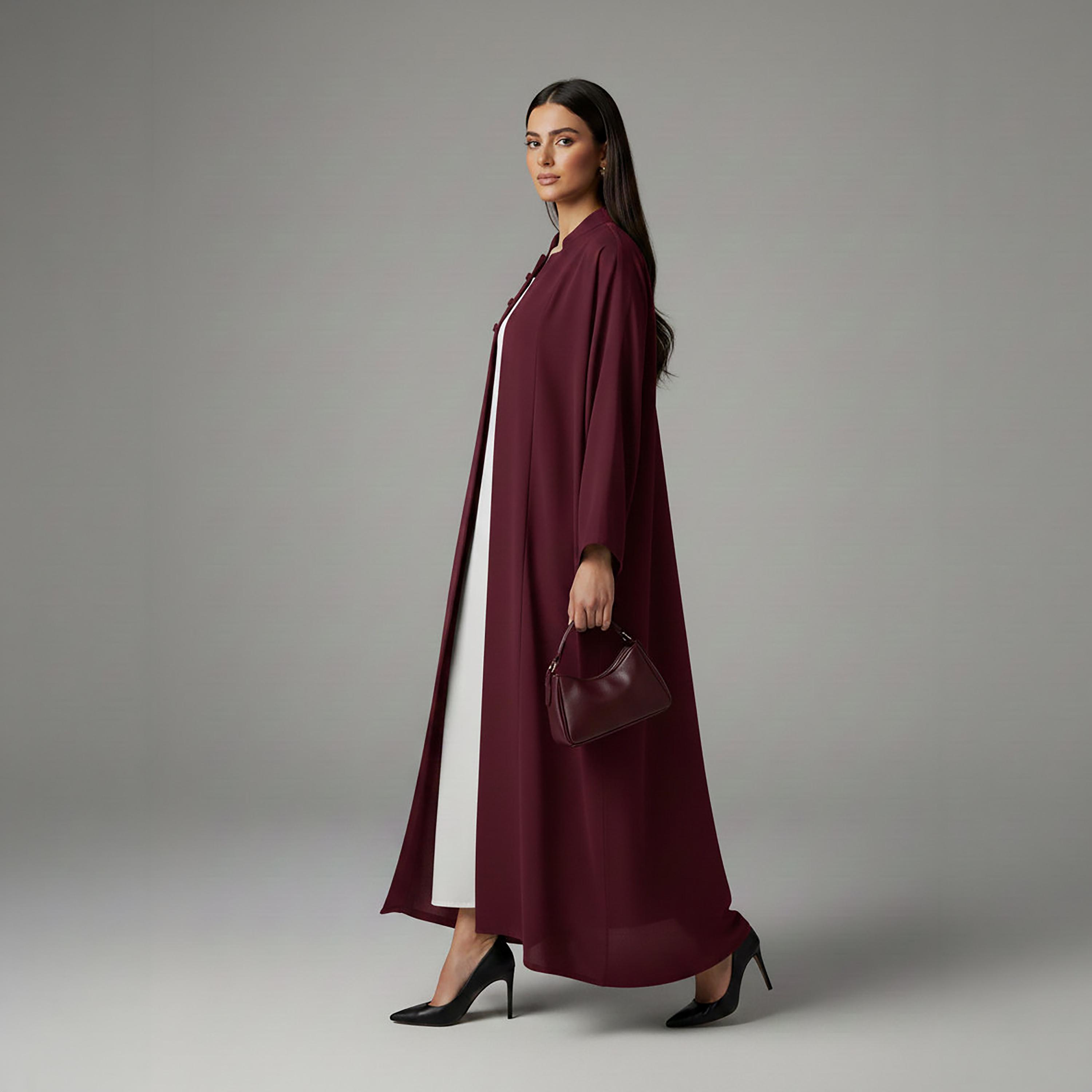 Msquare Fashion Mandarin Collar Korean Nida Women's Korean Abaya-women-arabicclothing-abayas-image-2