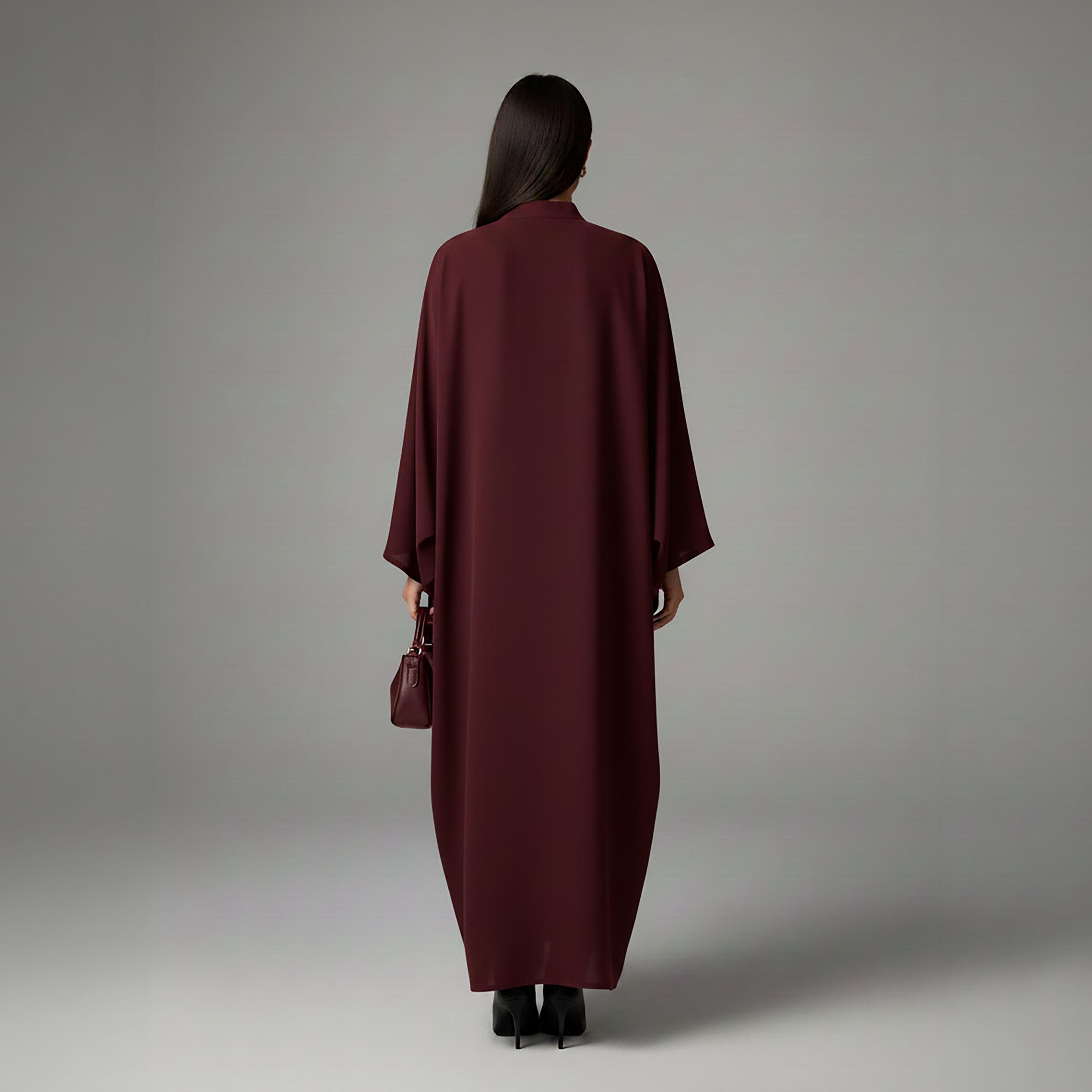 Msquare Fashion Mandarin Collar Korean Nida Women's Korean Abaya-women-arabicclothing-abayas-image-3