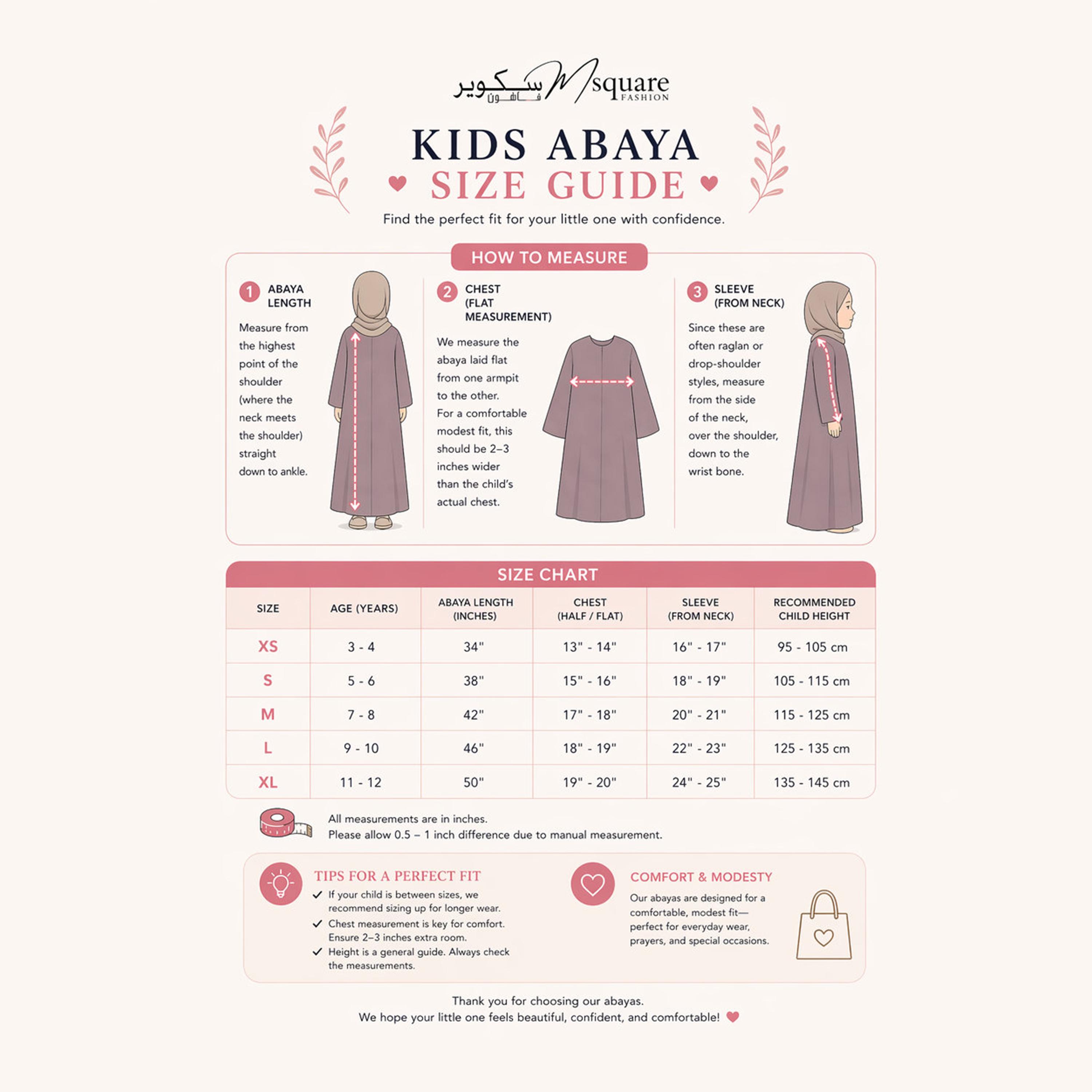 Msquare Fashion Contrast Piping Wide Sleeves Silk Girls Abaya-girls-arabicclothing-abayas-image-4