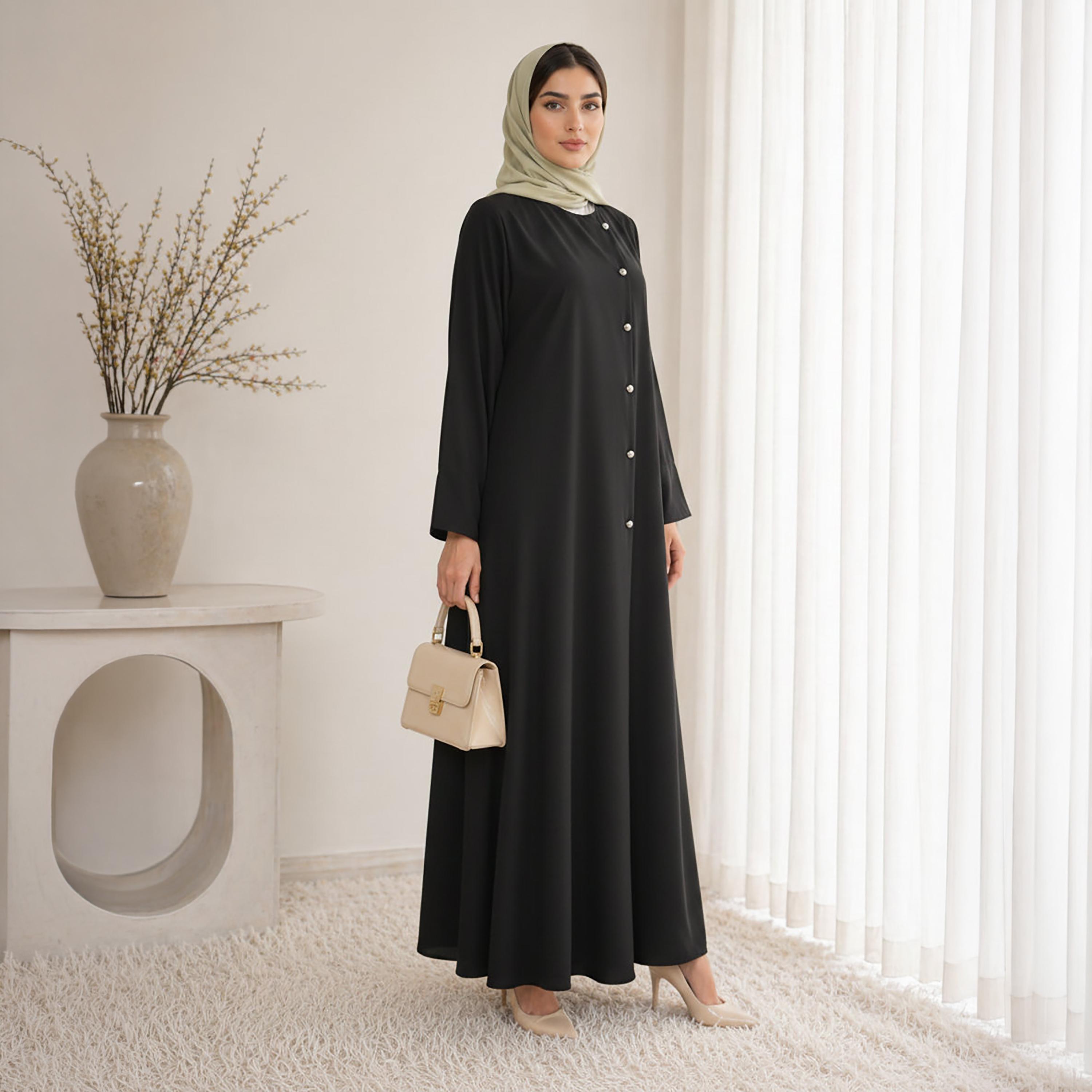 Msquare Fashion Nida Women's Korean Abaya with Hijab-women-arabicclothing-abayas-image-3