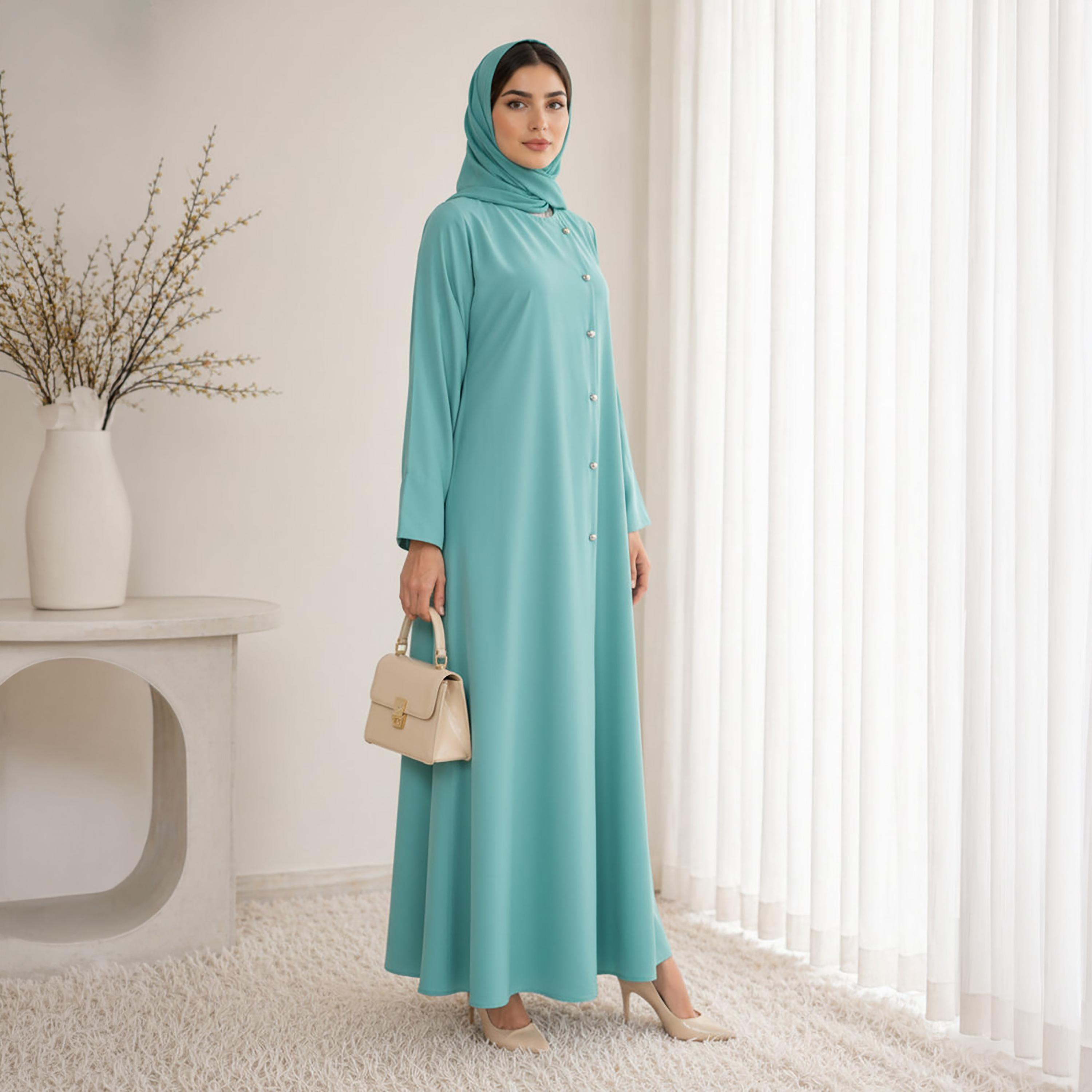 Msquare Fashion Nida Women's Korean Abaya with Hijab-women-arabicclothing-abayas-image-2