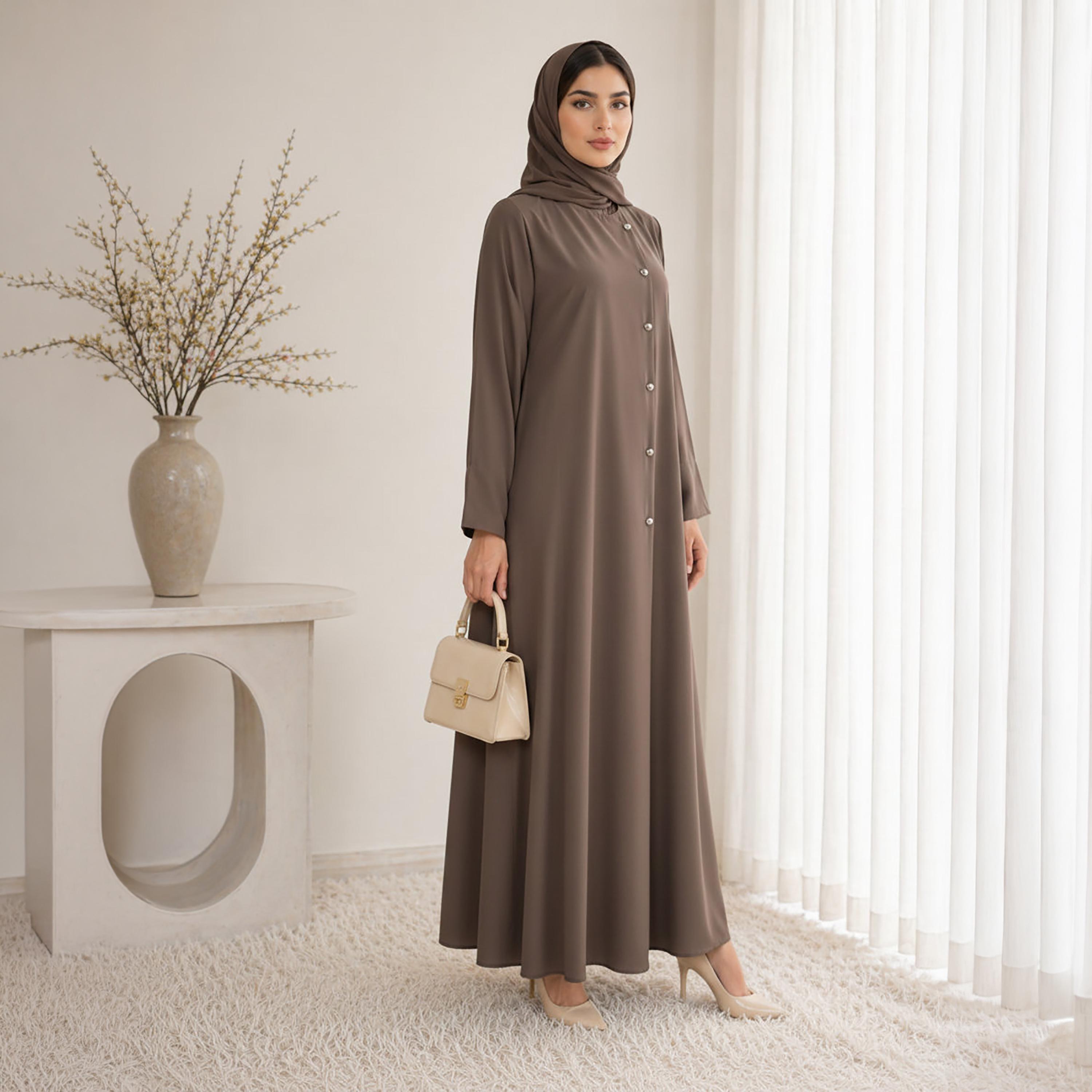 Msquare Fashion Nida Women's Korean Abaya with Hijab-women-arabicclothing-abayas-image-3
