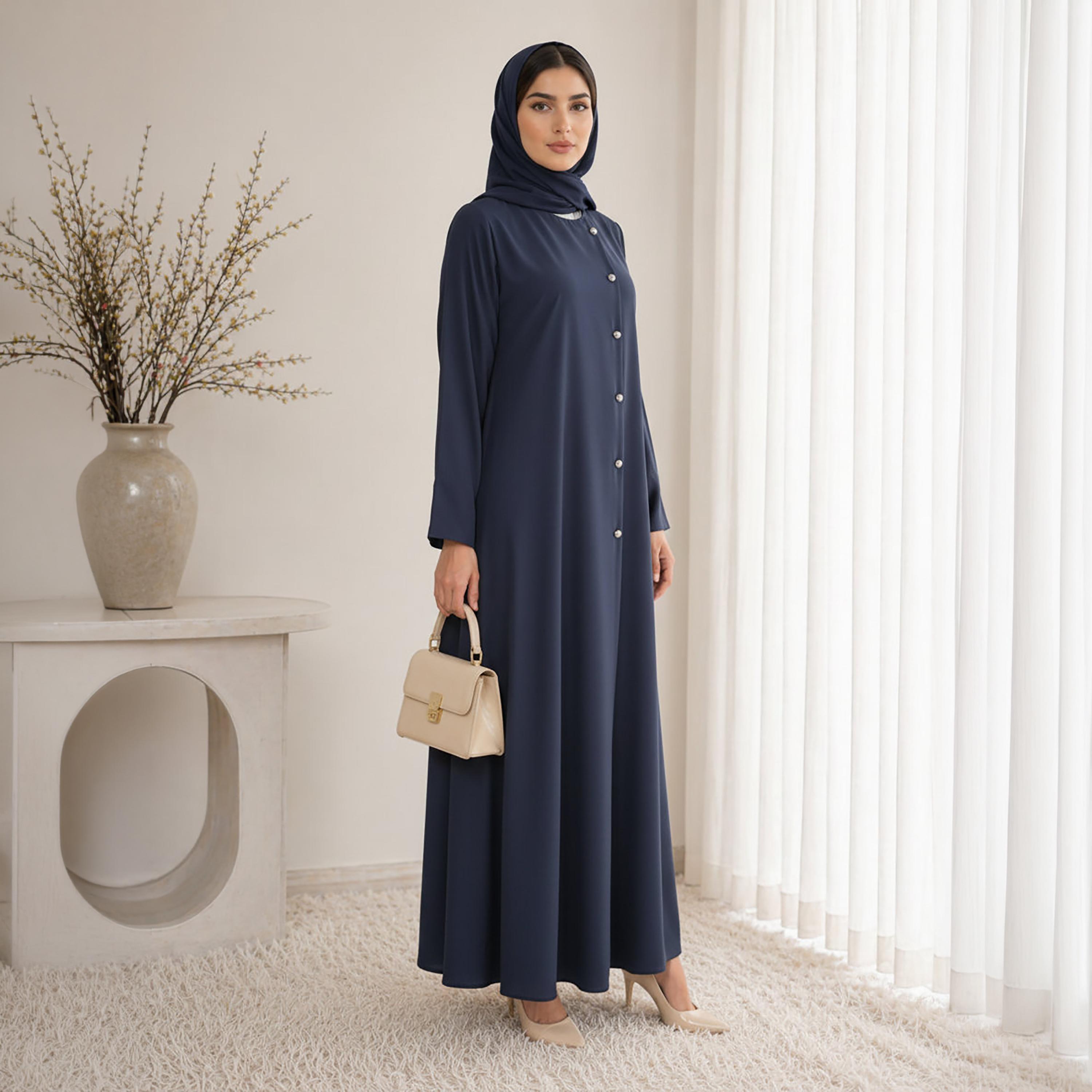 Msquare Fashion Nida Women's Korean Abaya with Hijab-women-arabicclothing-abayas-image-3