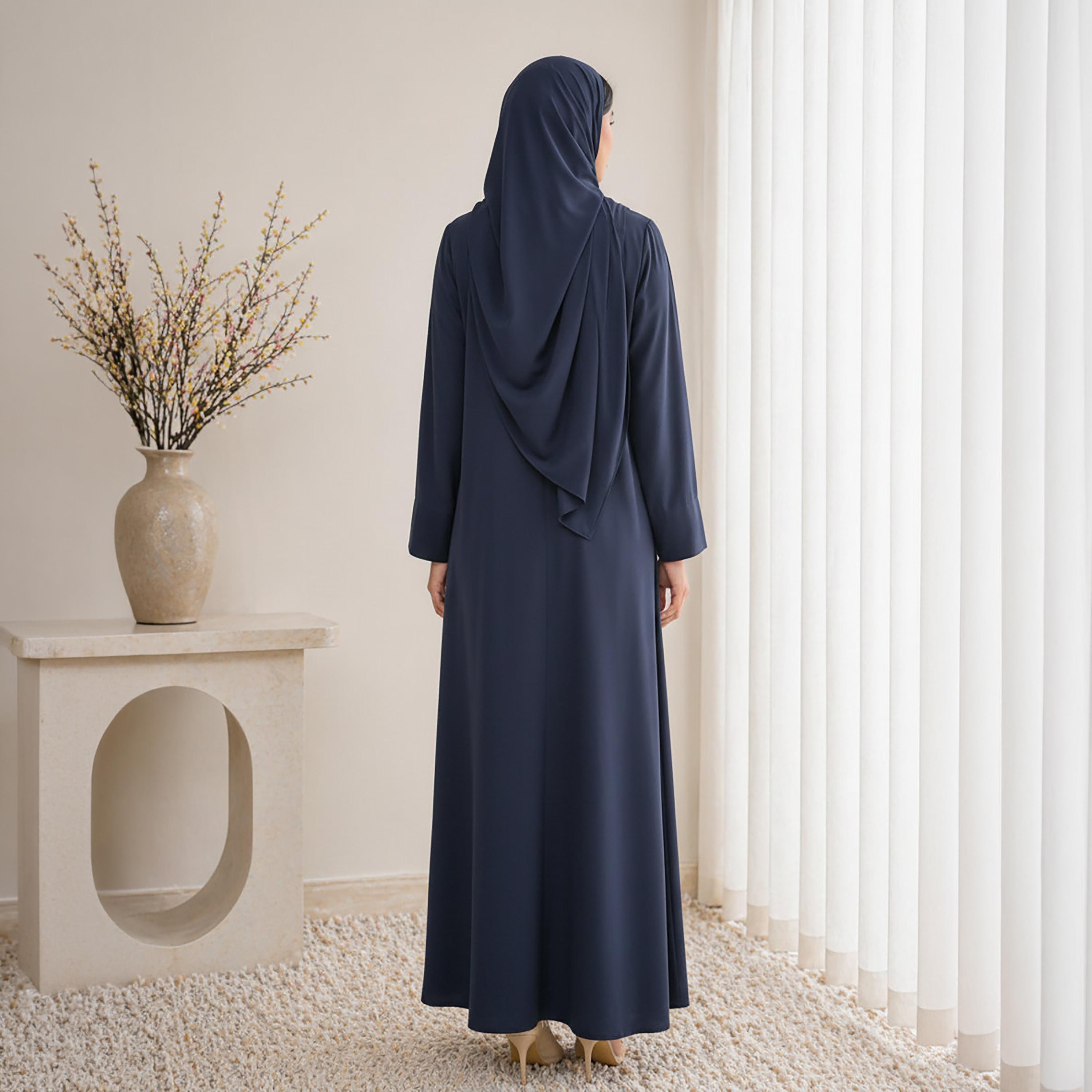 Msquare Fashion Nida Women's Korean Abaya with Hijab-women-arabicclothing-abayas-image-4