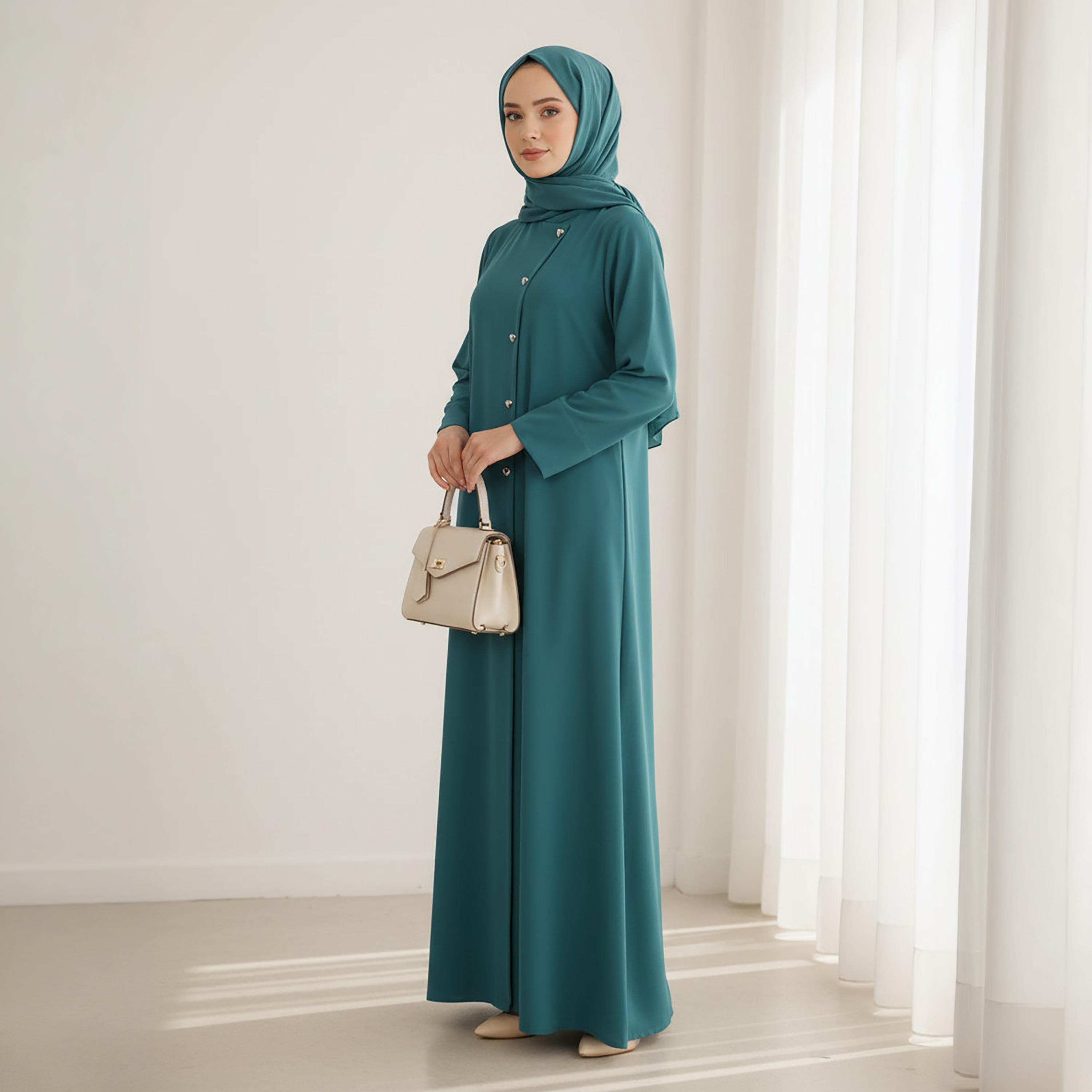 Msquare Fashion Nida Women's Korean Abaya with Hijab-women-arabicclothing-abayas-image-3