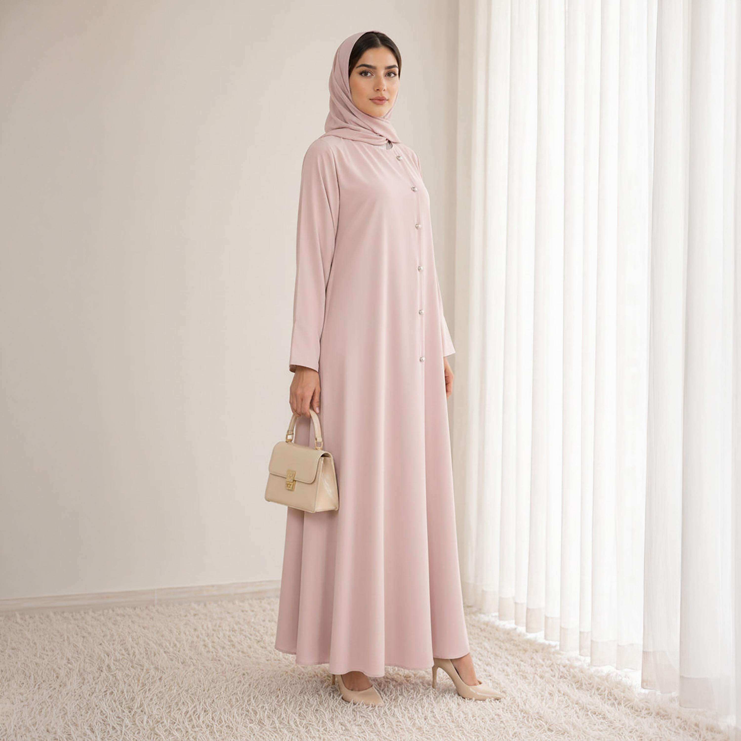 Msquare Fashion Nida Women's Korean Abaya with Hijab-women-arabicclothing-abayas-image-3