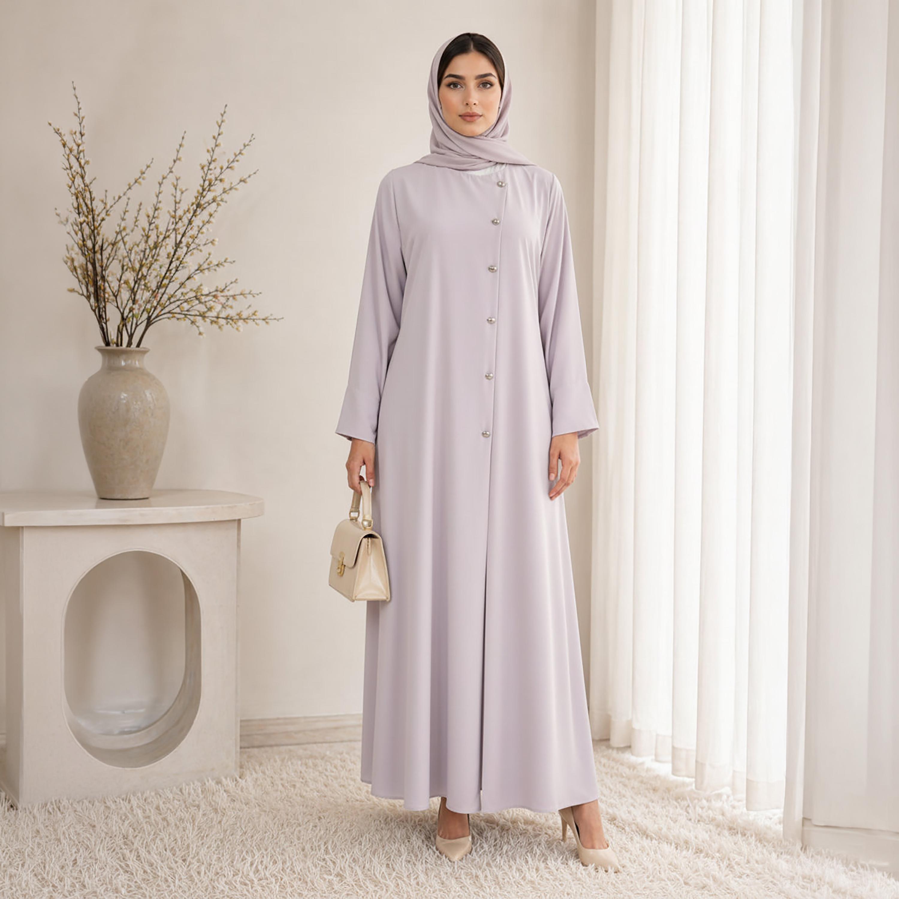 Msquare Fashion Nida Women's Korean Abaya with Hijab-women-arabicclothing-abayas-image-1