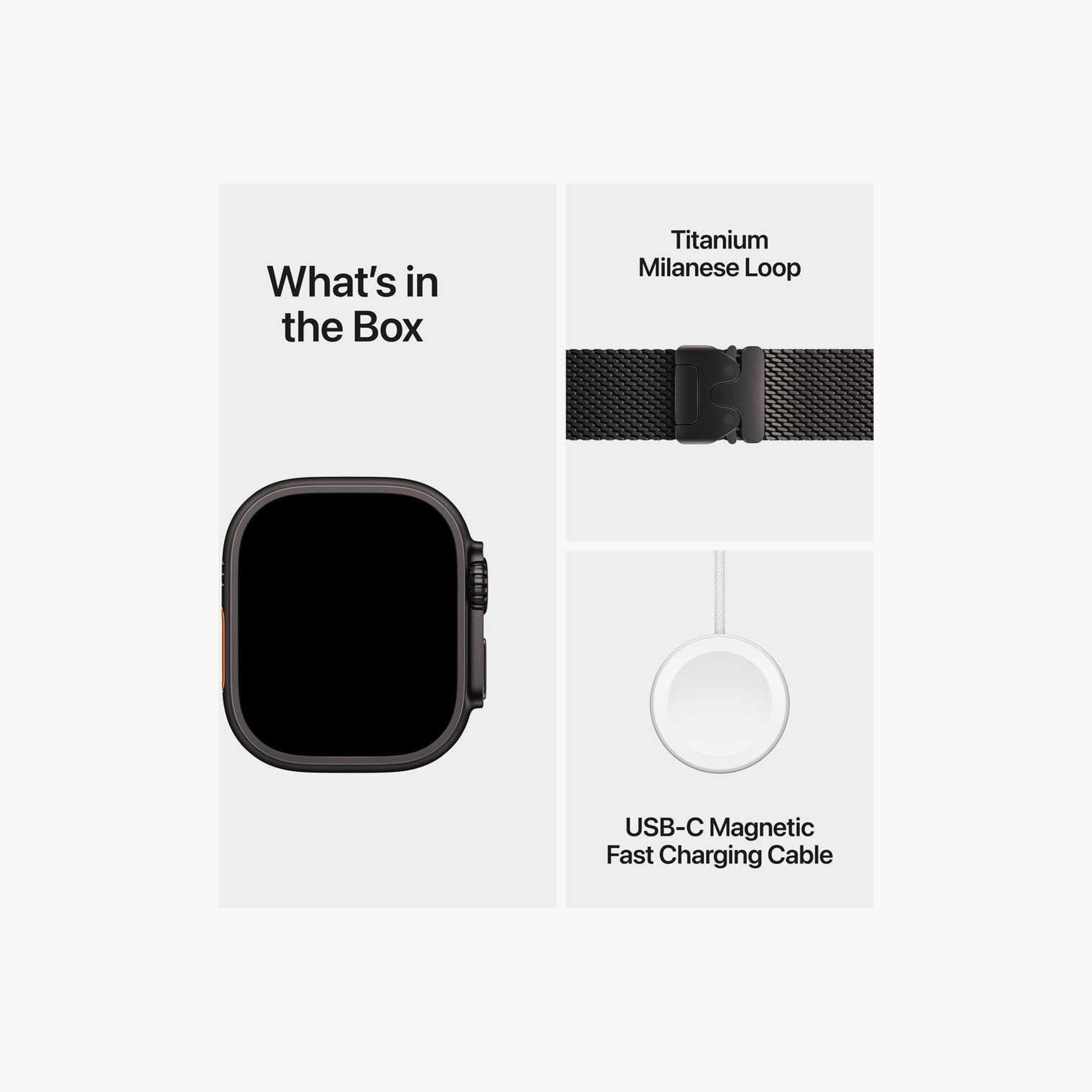 ساعة Apple Watch Ultra 2 بنظام تحديد المواقع + شبكة خلوية، هيكل من التيتانيوم الأسود مقاس 49 ملم مع حزام ميلانو من التيتانيوم الأسود-electronics-smartwatches-image-8