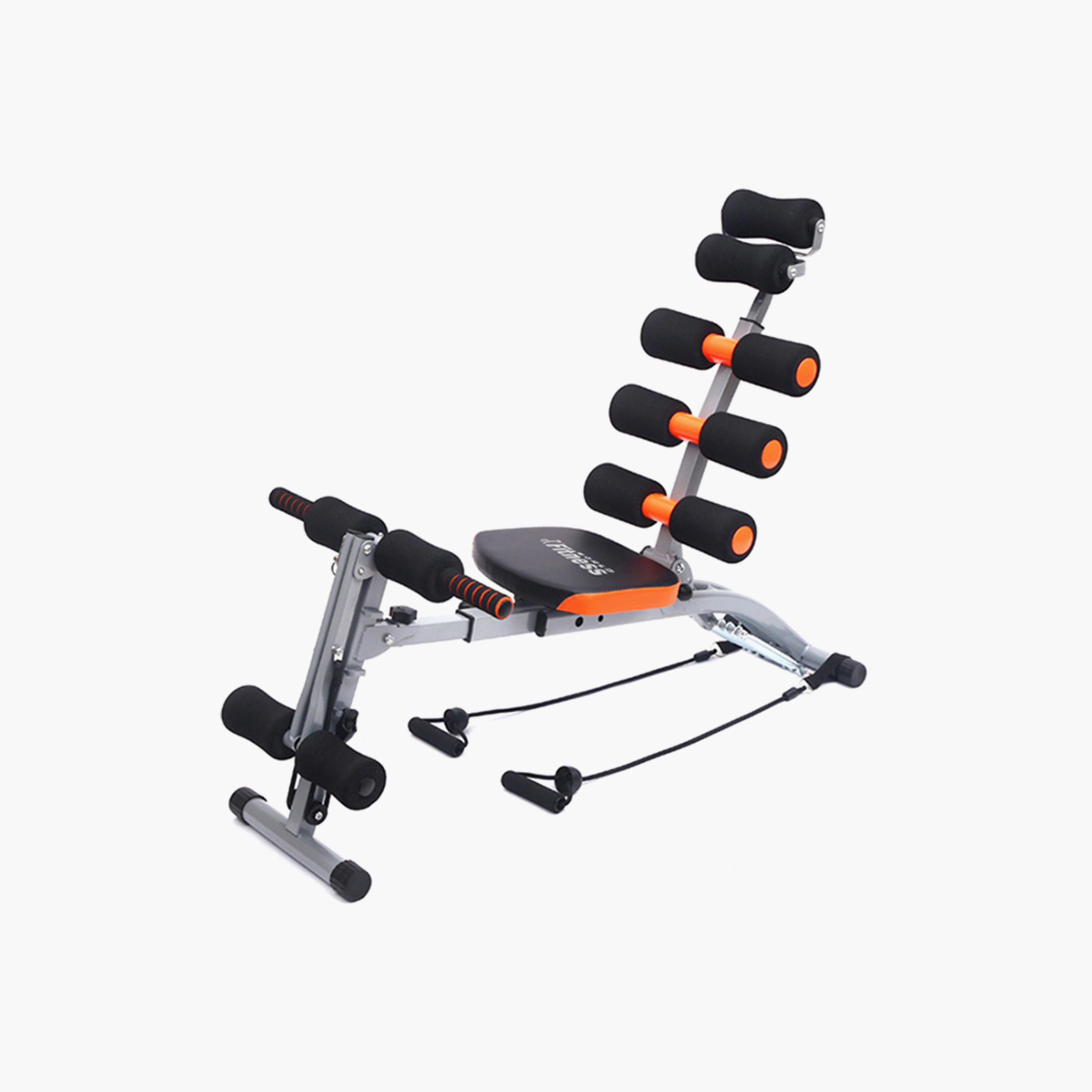 Six Pack Care Exerciser Ab Cruncher Core Abdominal Trainer - Black and Orange-sports-gear-gym-image-1