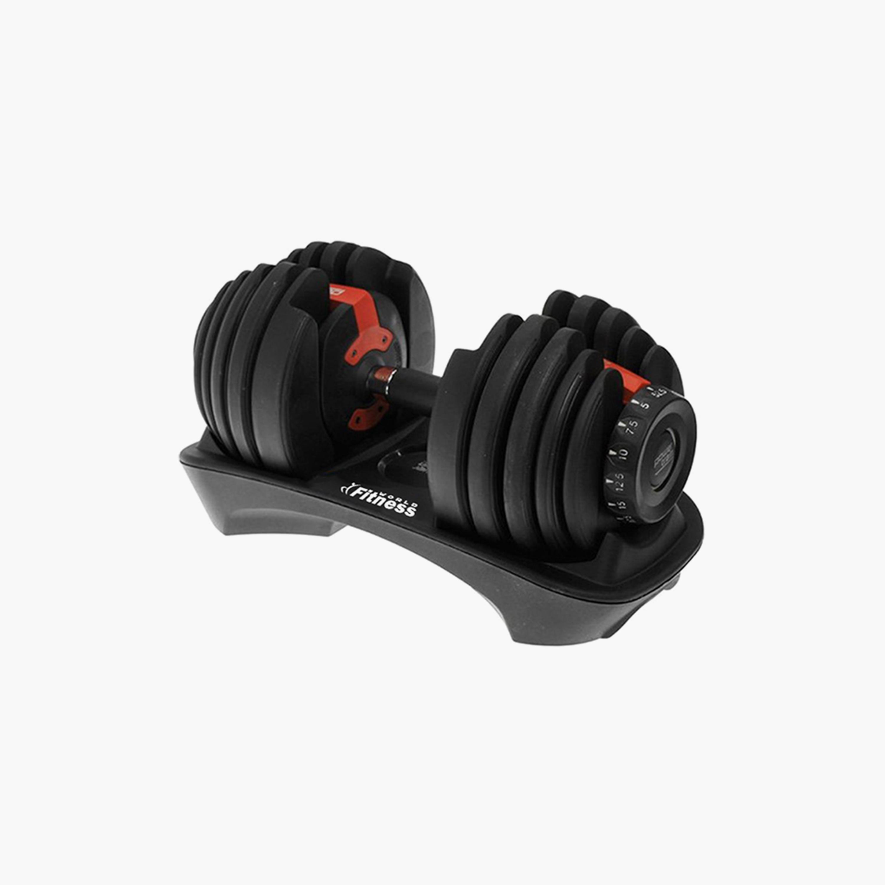 Gym Exercise Training Equipment Adjustable Dumbbell, 24 Kg - Black-sports-gear-gym-image-1