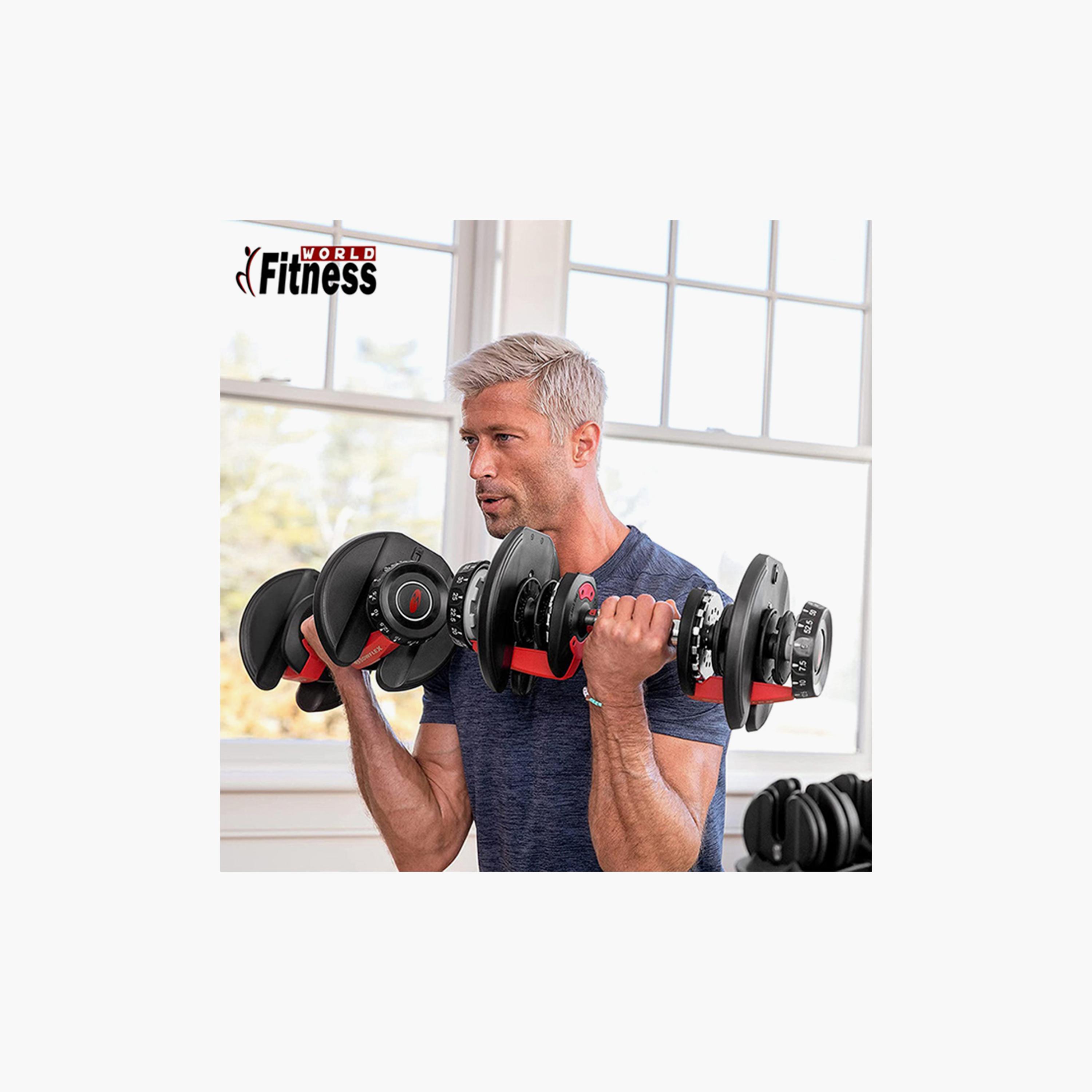 Gym Exercise Training Equipment Adjustable Dumbbell, 24 Kg - Black-sports-gear-gym-image-4