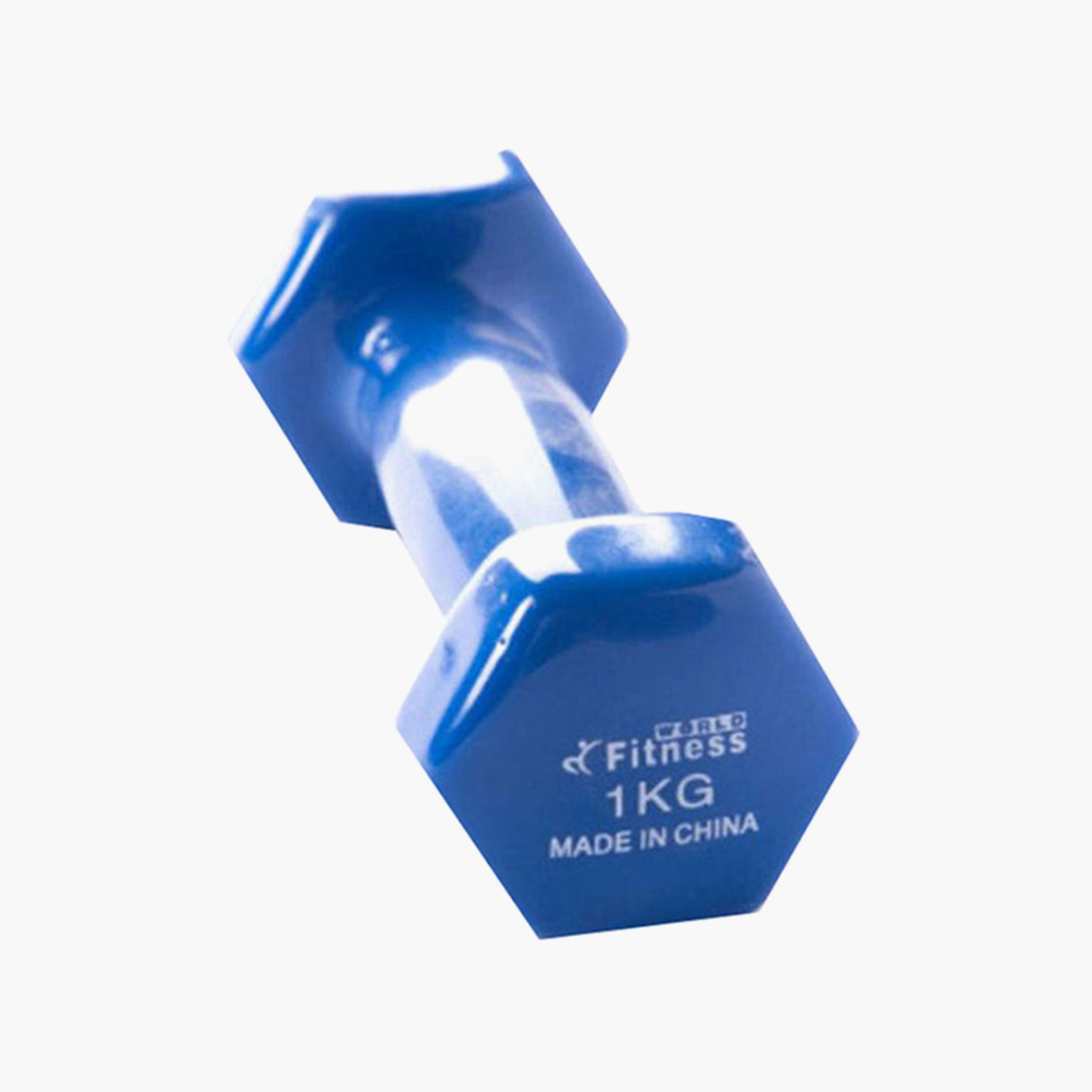 Classical Dumbbell, 1 Kg - Blue-sports-gear-gym-image-1