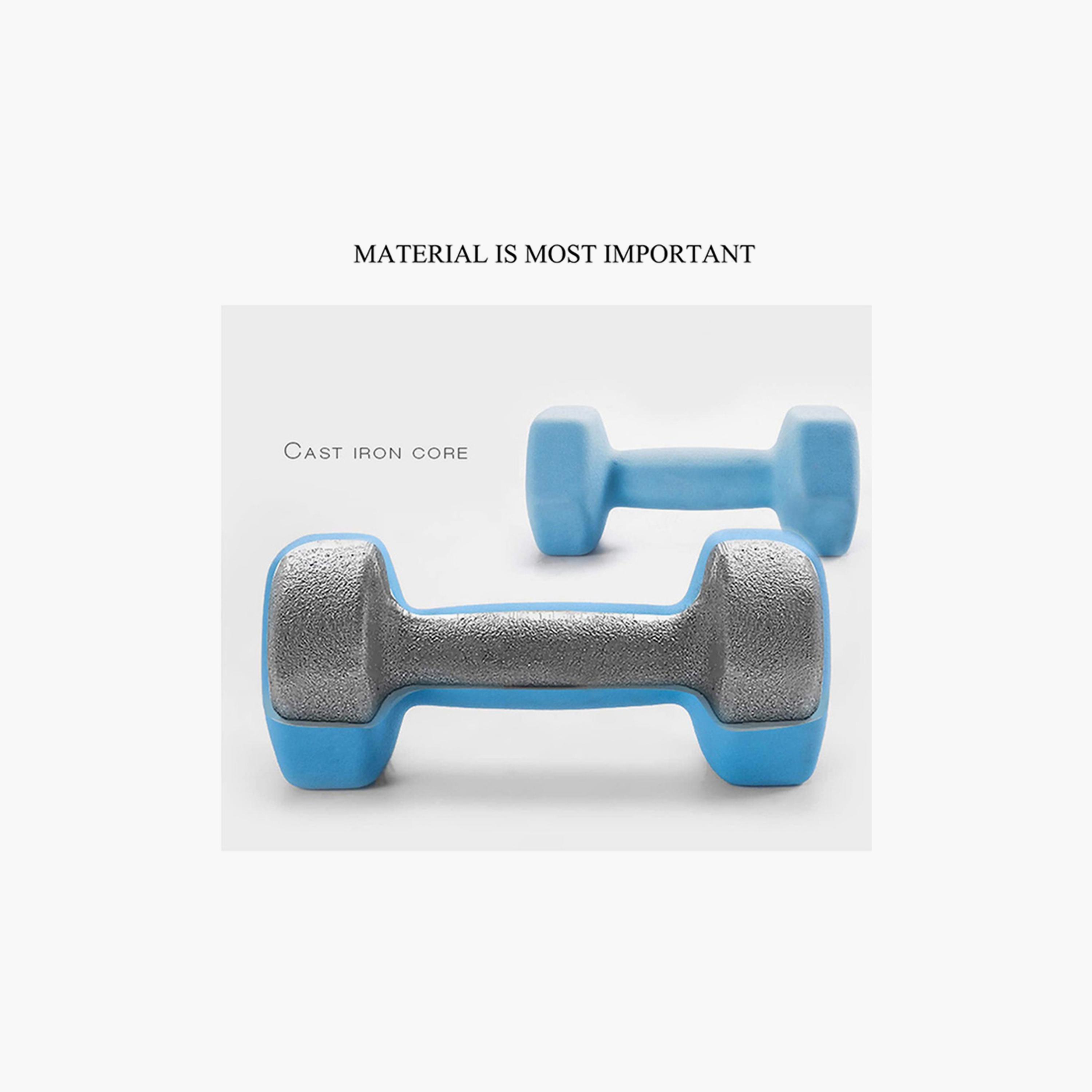 Classical Dumbbell, 1 Kg - Blue-sports-gear-gym-image-2