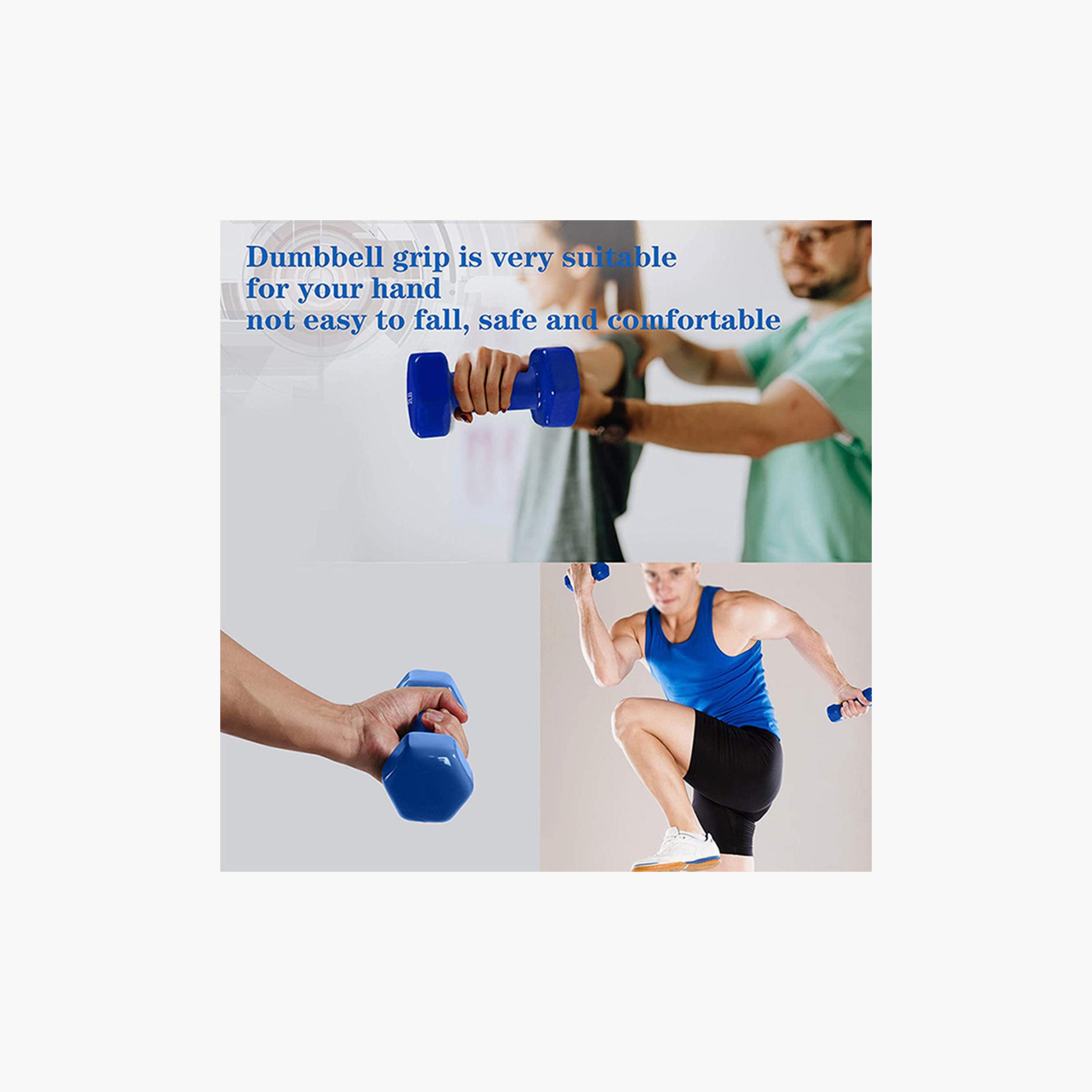 Classical Dumbbell, 1 Kg - Blue-sports-gear-gym-image-4