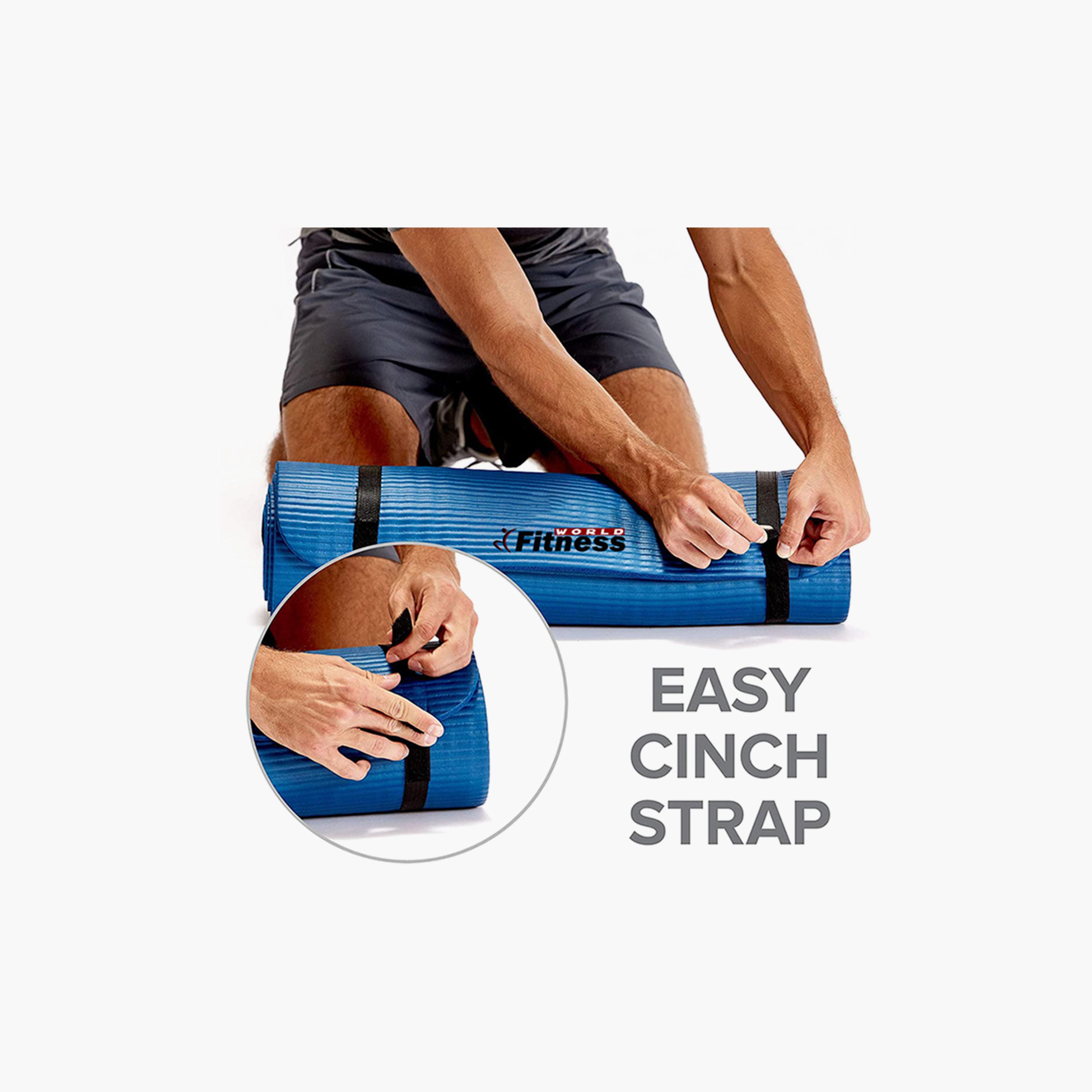 Anti-Skid Exercise Mat, 173 x 61 cm - Blue-sports-gear-gym-image-3